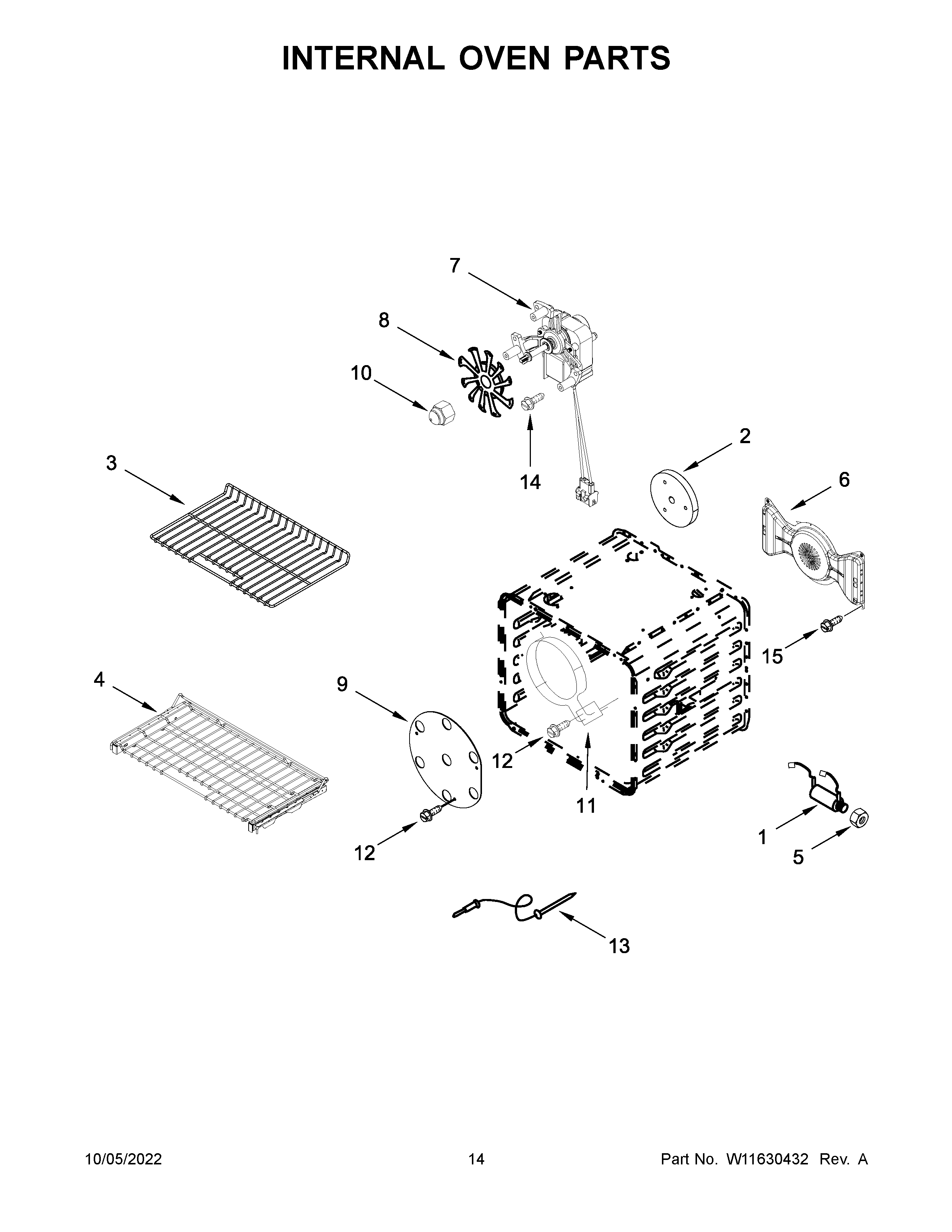 KitchenAid KFGC506JSS05 internal oven parts diagram