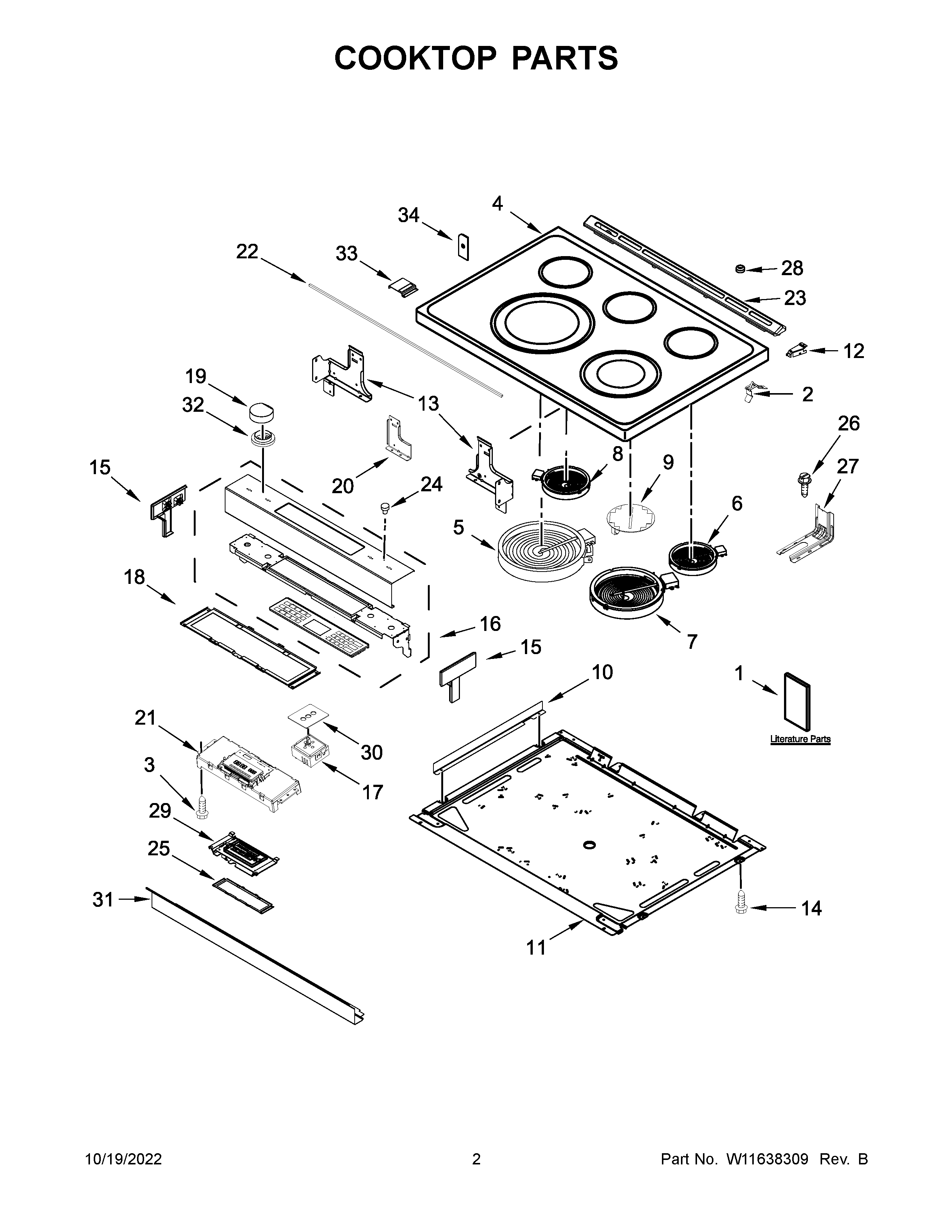 Jenn-Air JES1450ML0 cooktop parts diagram