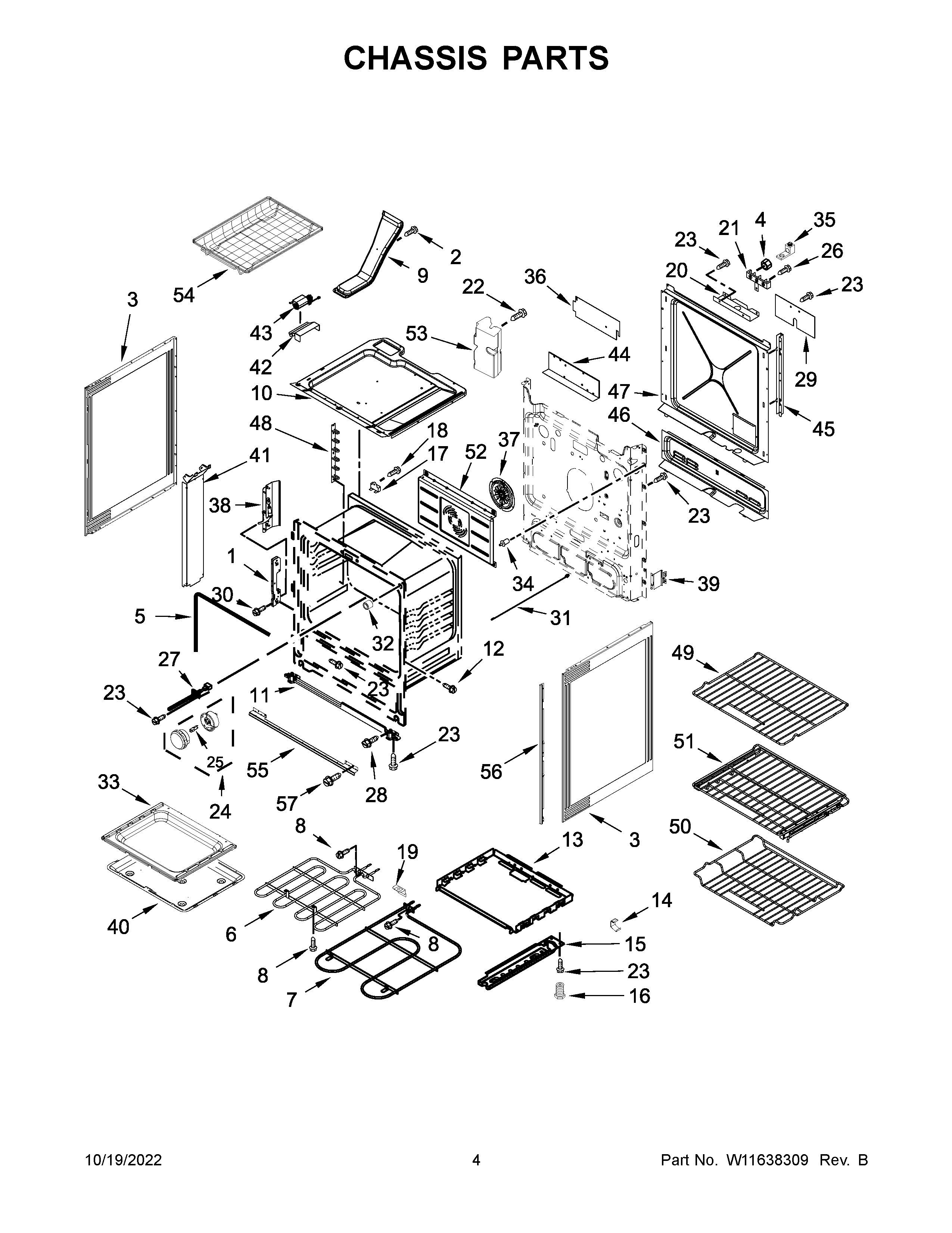 Jenn-Air JES1450ML0 chassis parts diagram