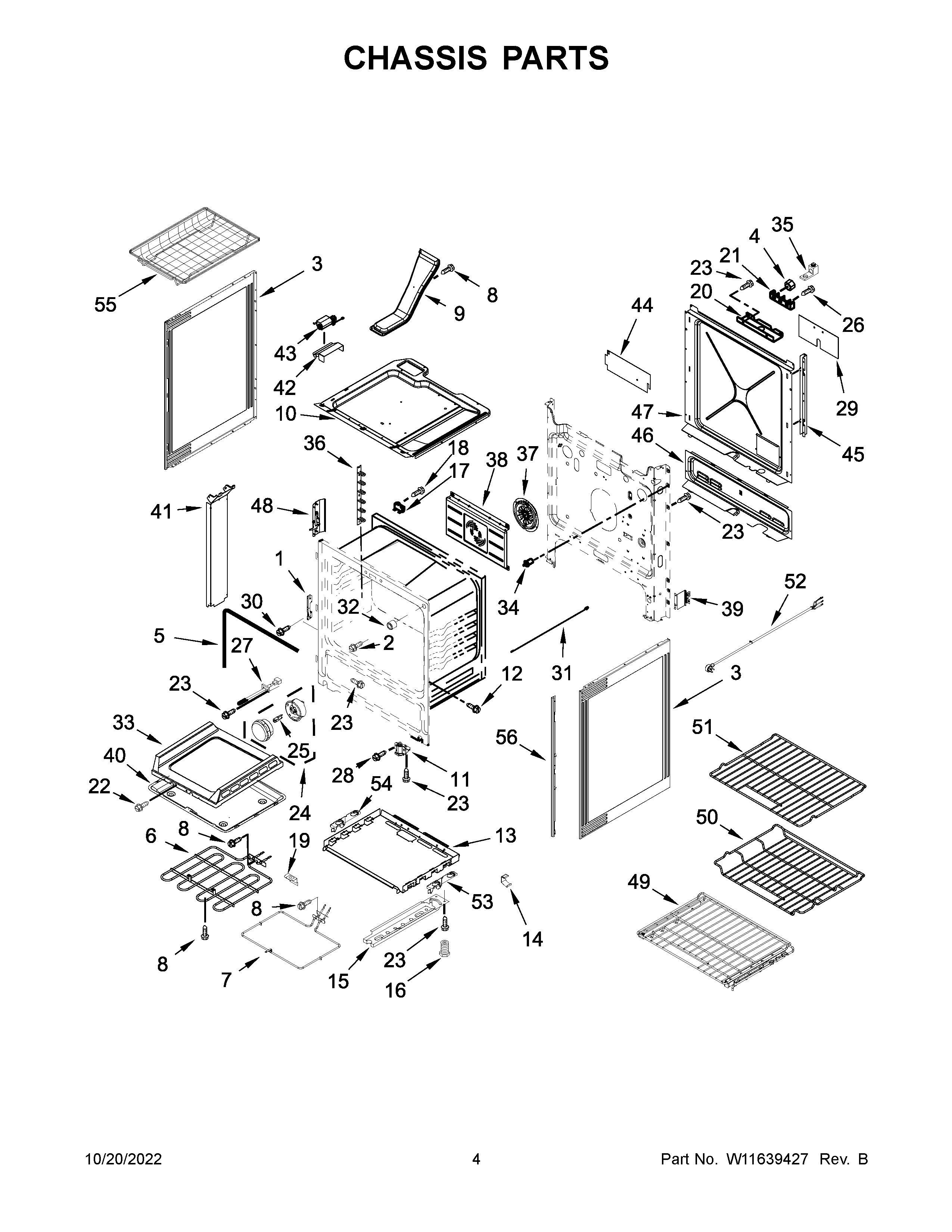 Jenn-Air JES1750ML0 chassis parts diagram