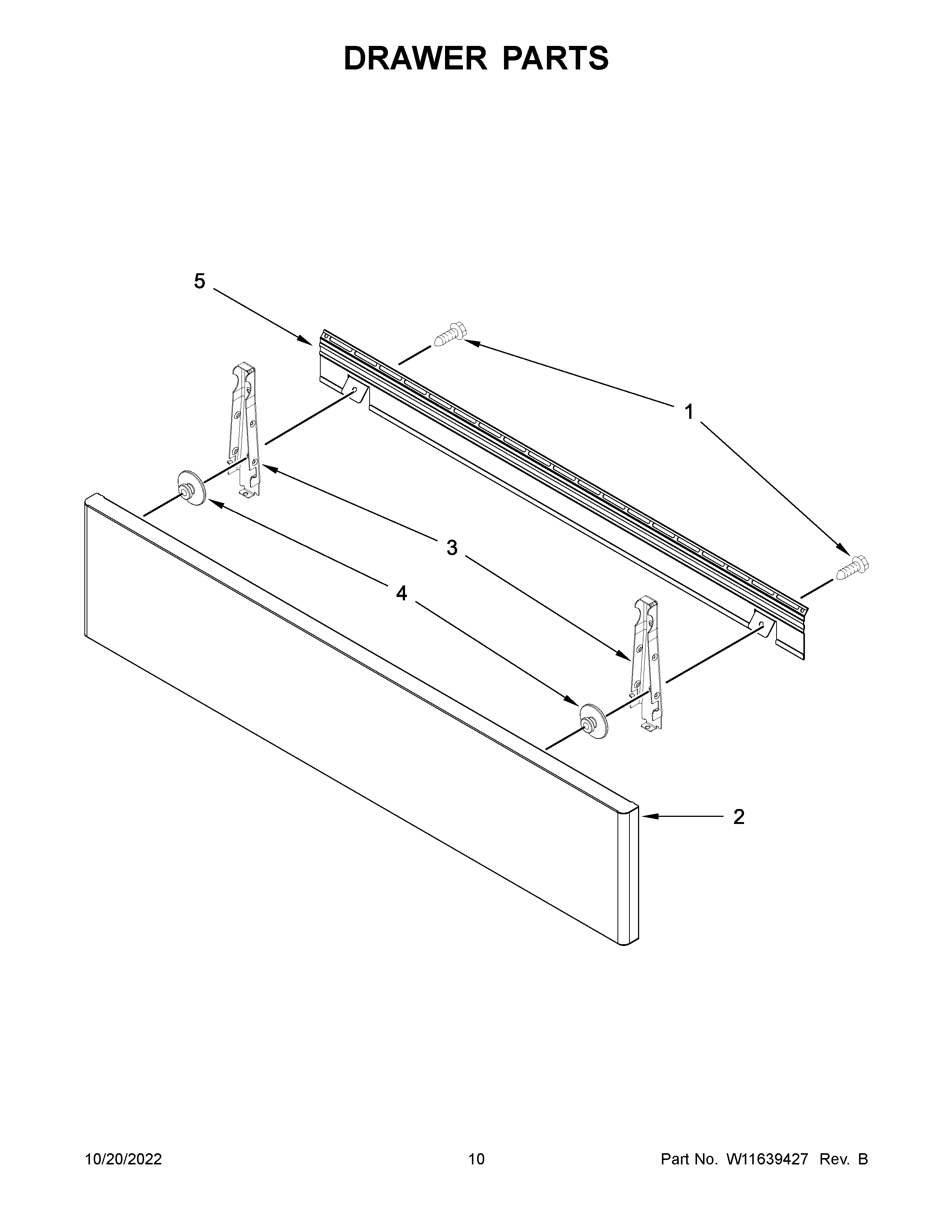 Jenn-Air JES1750ML0 drawer parts diagram