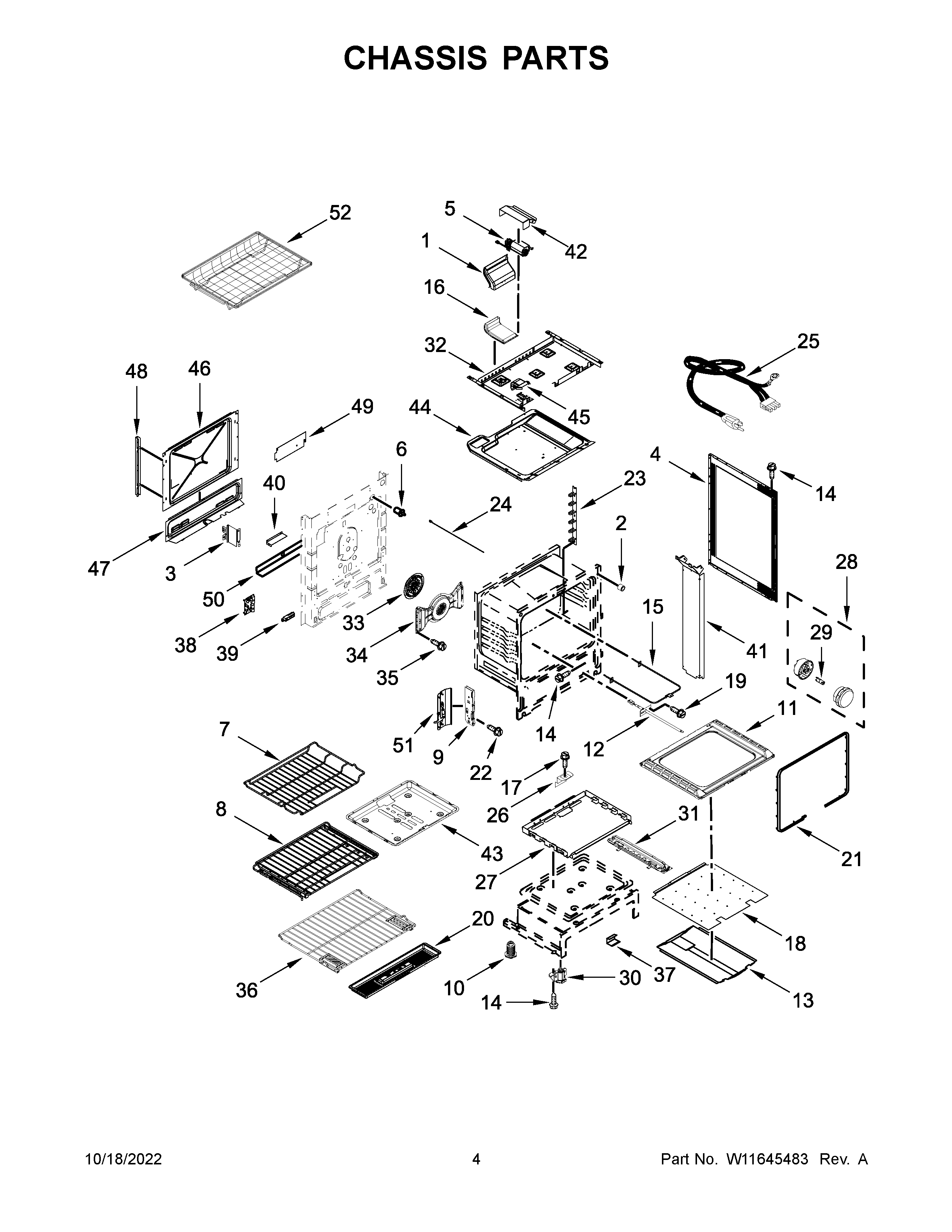 KitchenAid JGS1450ML0 chassis parts diagram
