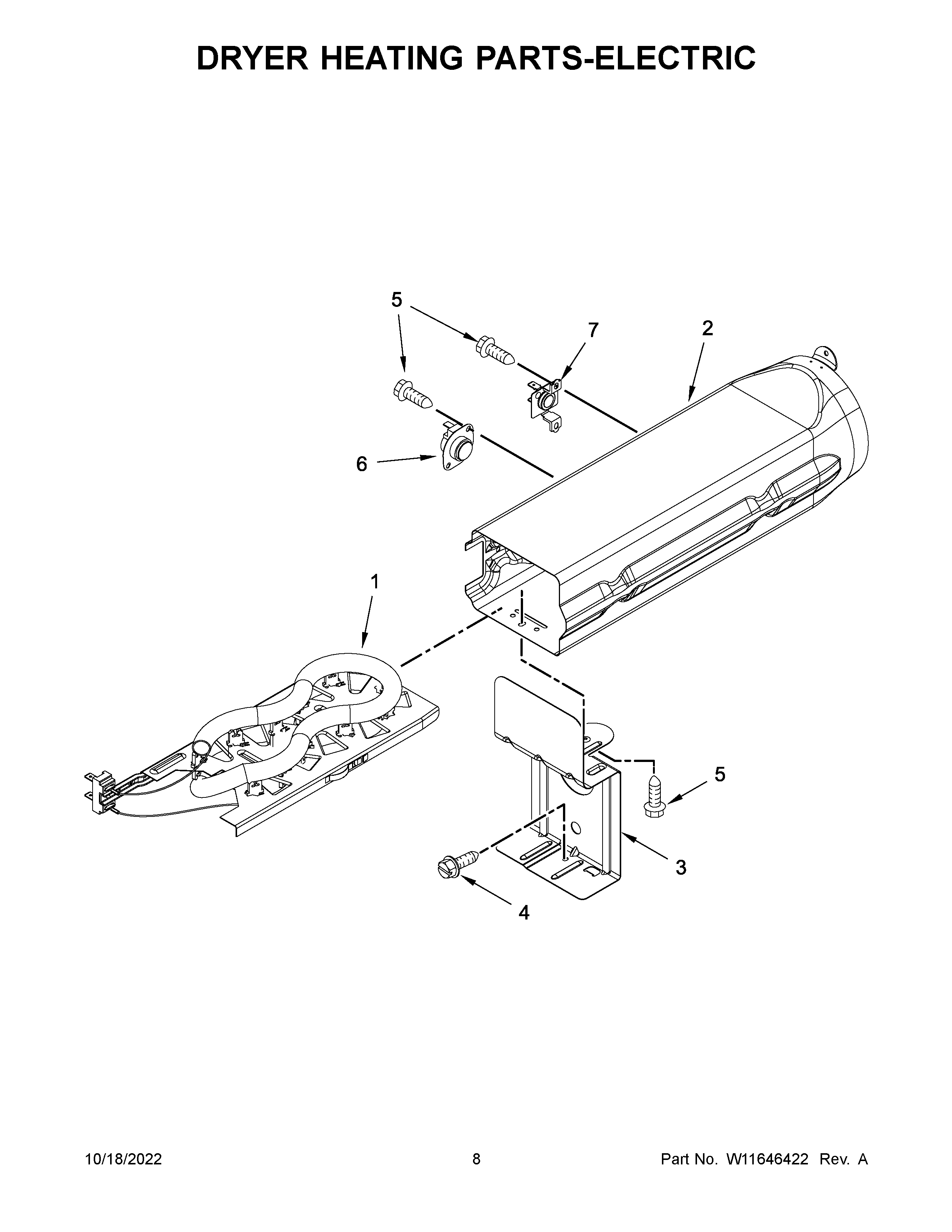 Maytag MED7230HW3 dryer heating parts-electric diagram