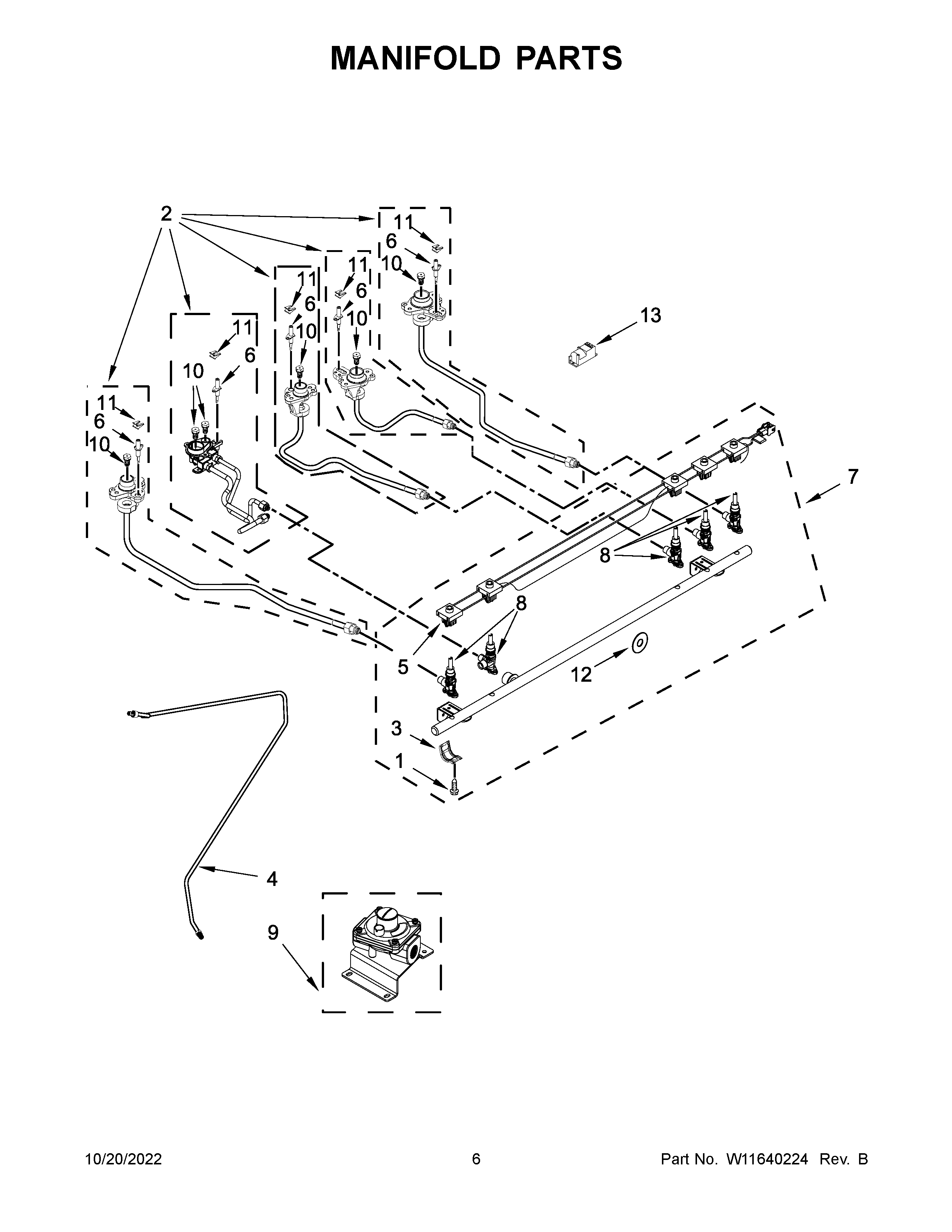 Jenn-Air JDS1450ML0 manifold parts diagram