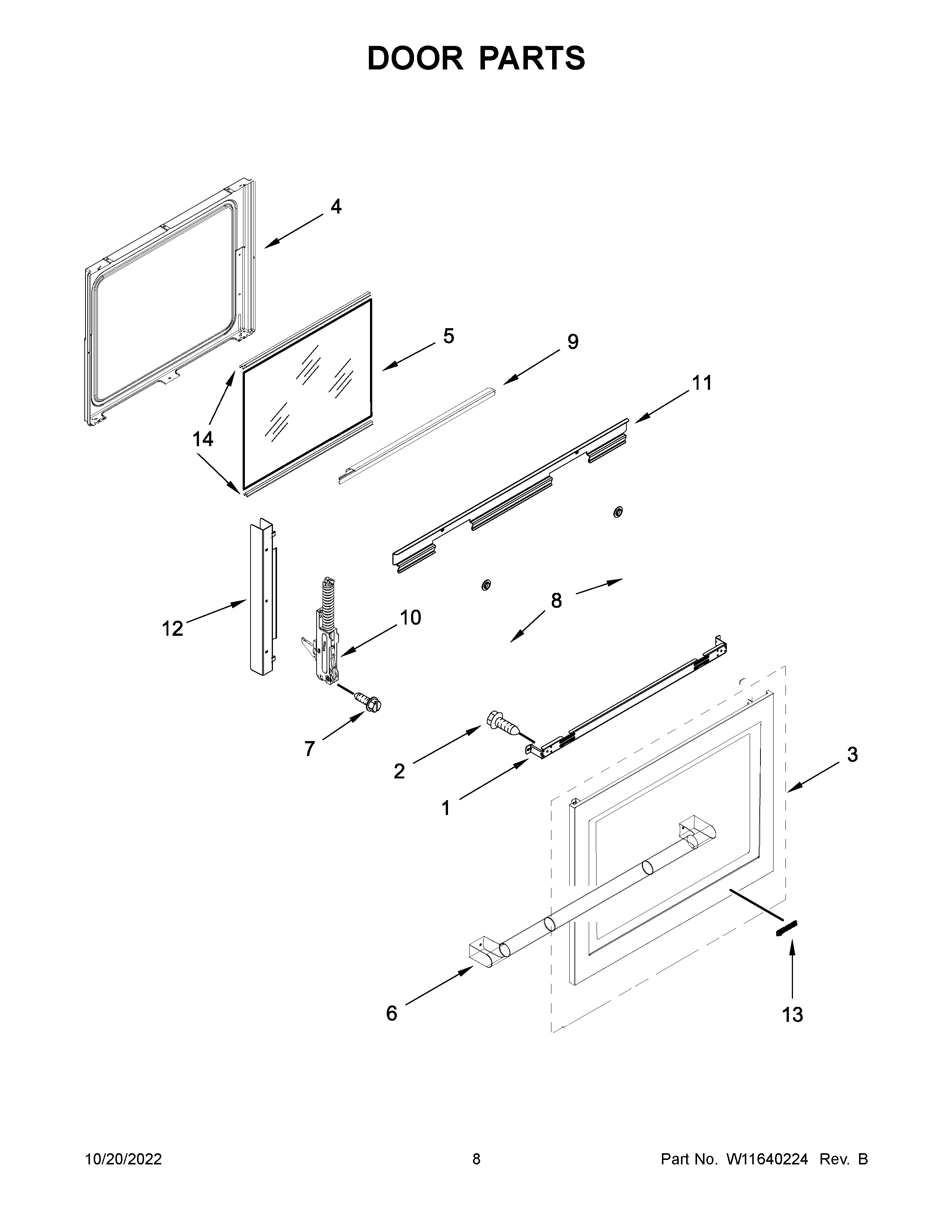 Jenn-Air JDS1450ML0 door parts diagram