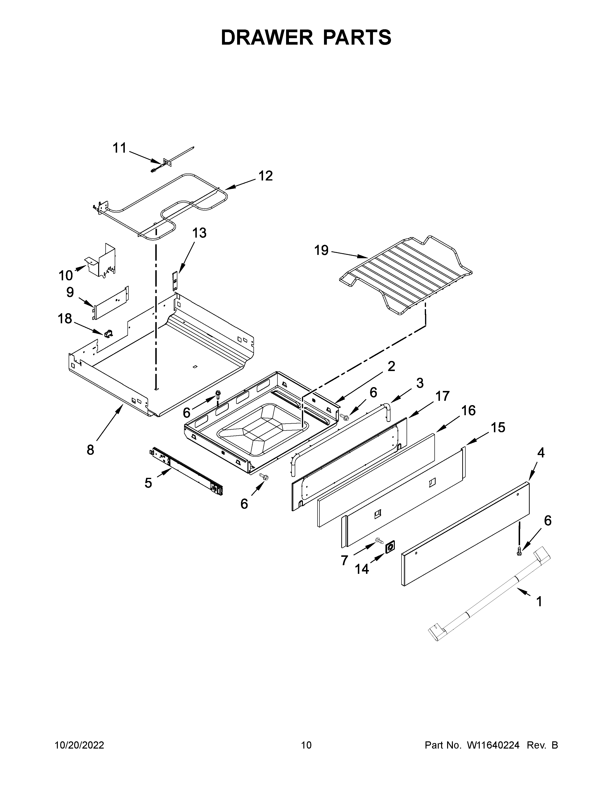 Jenn-Air JDS1450ML0 drawer parts diagram