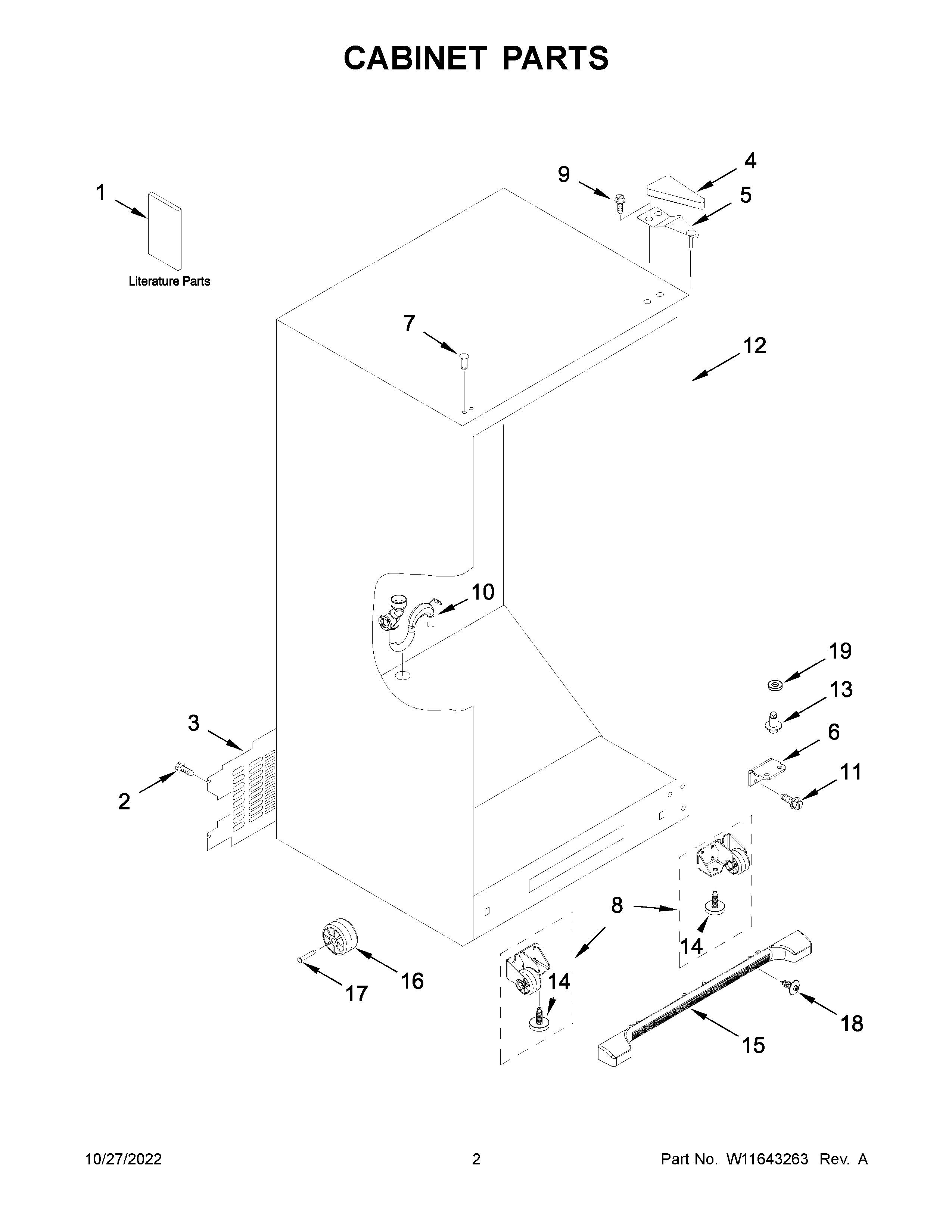 Maytag MZF34X18FW07 cabinet parts diagram