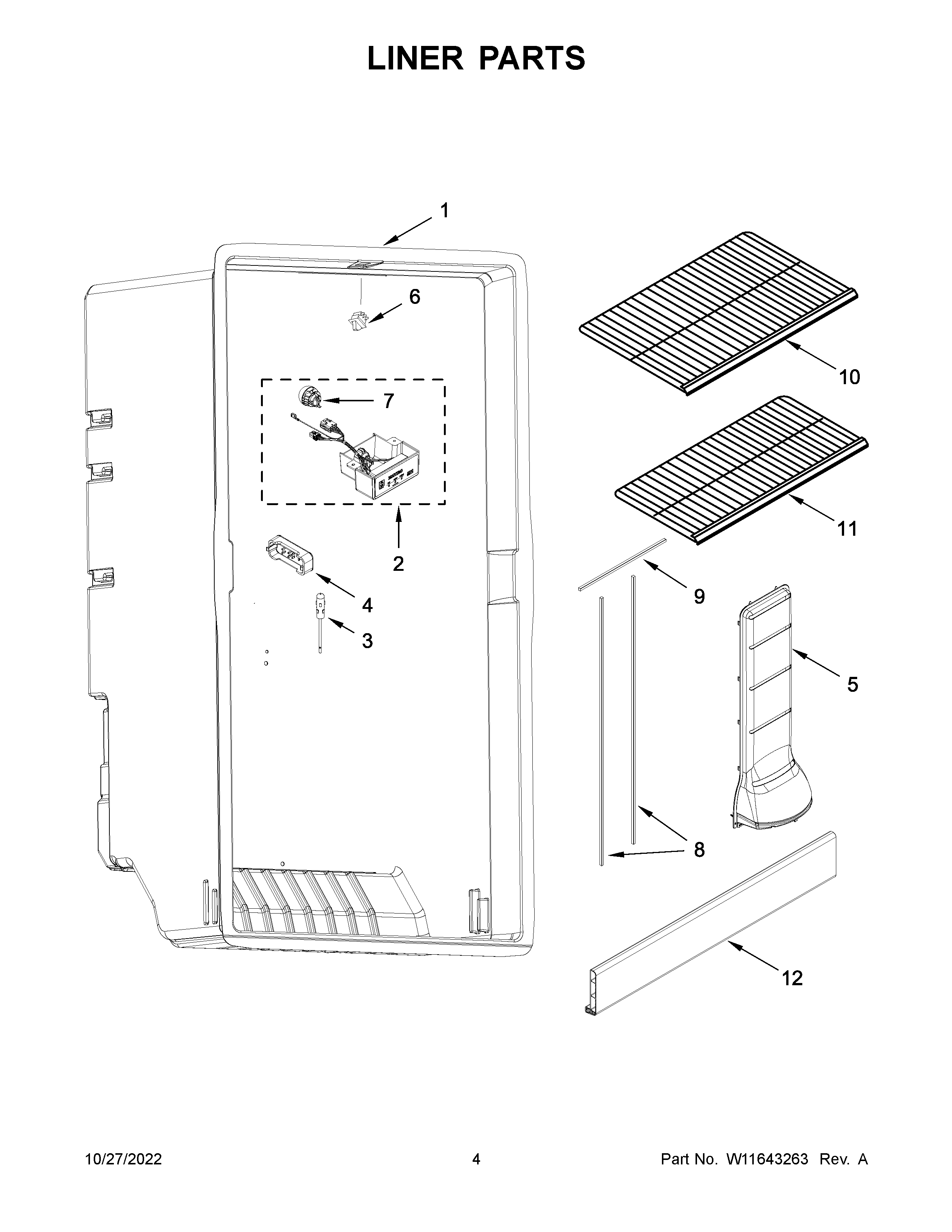 Maytag MZF34X18FW07 liner parts diagram