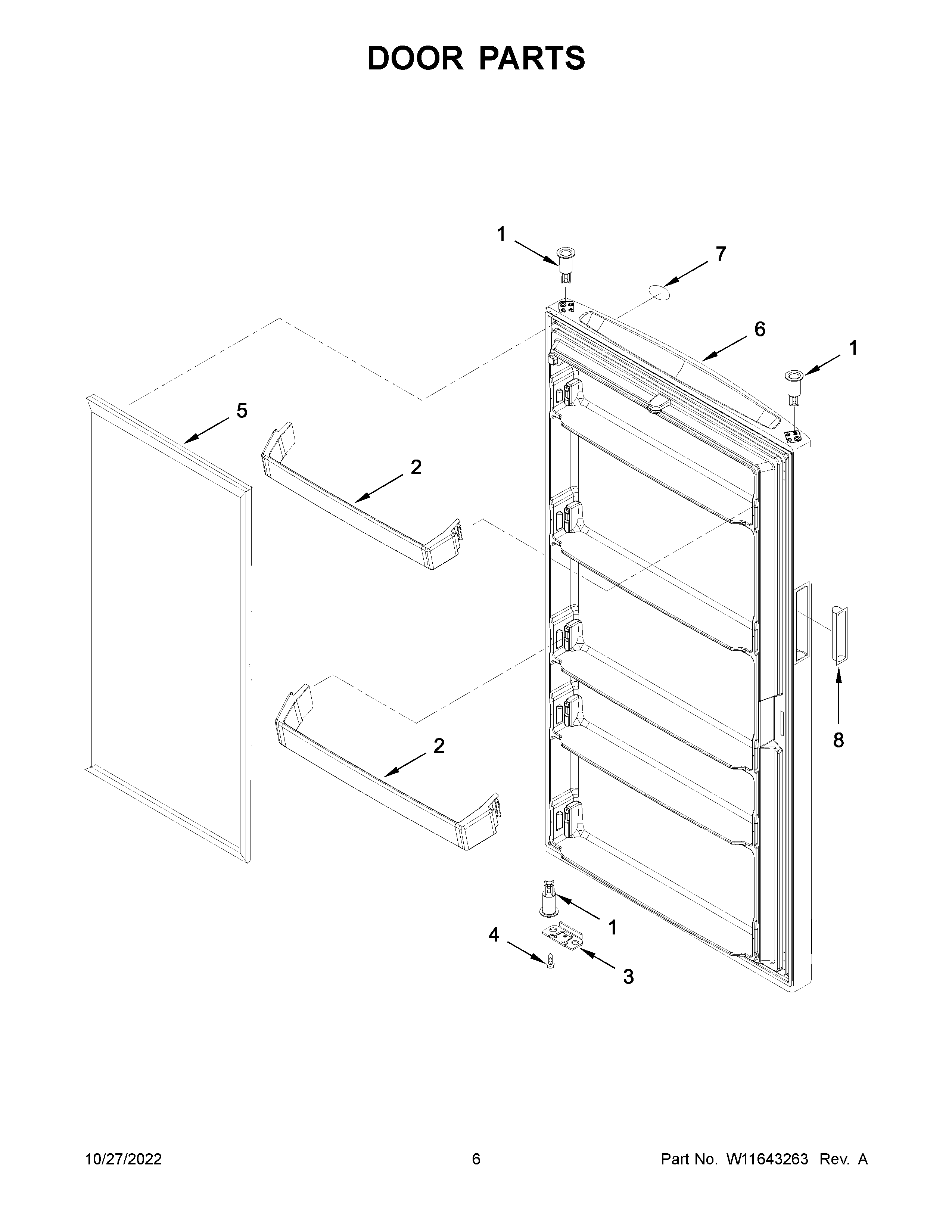 Maytag MZF34X18FW07 door parts diagram