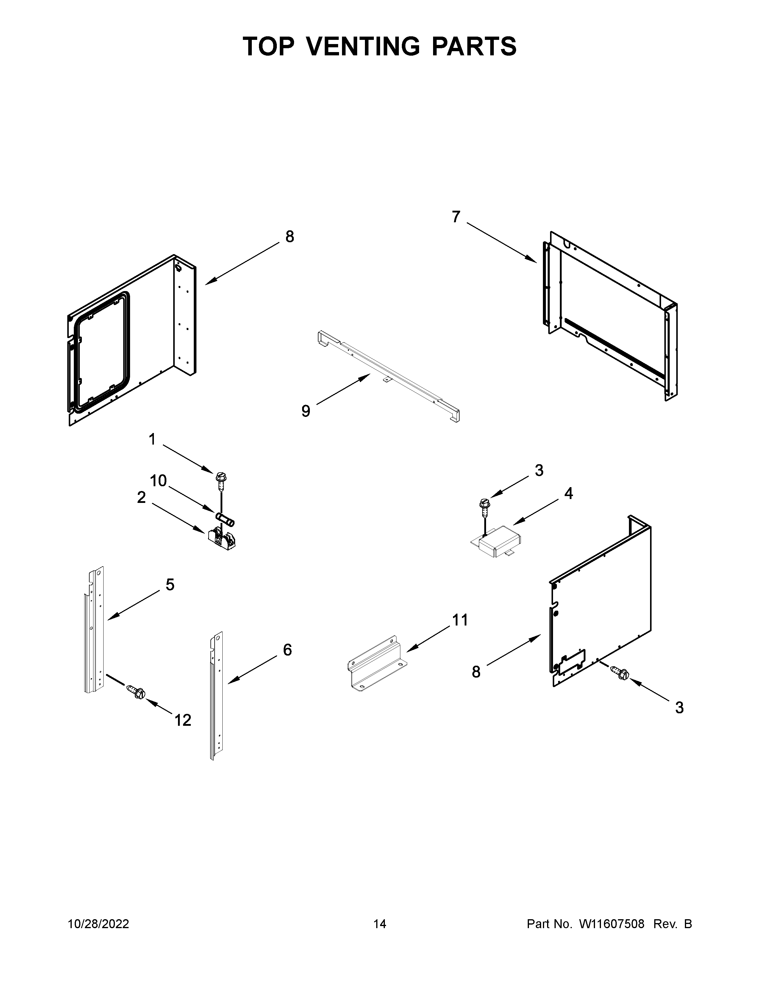Jenn-Air JMW3430LM00 top venting parts diagram