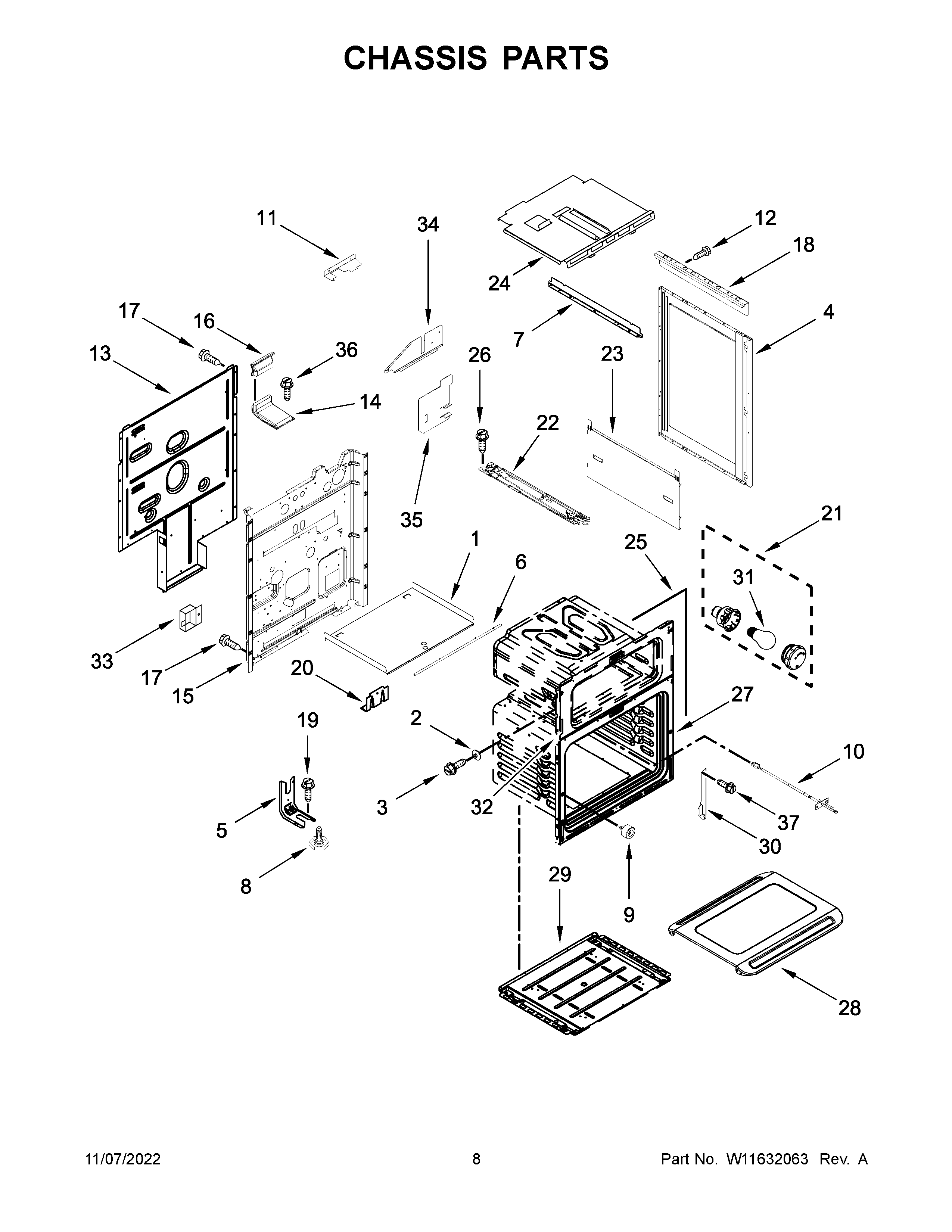 KitchenAid KFGD500ESS10 chassis parts diagram