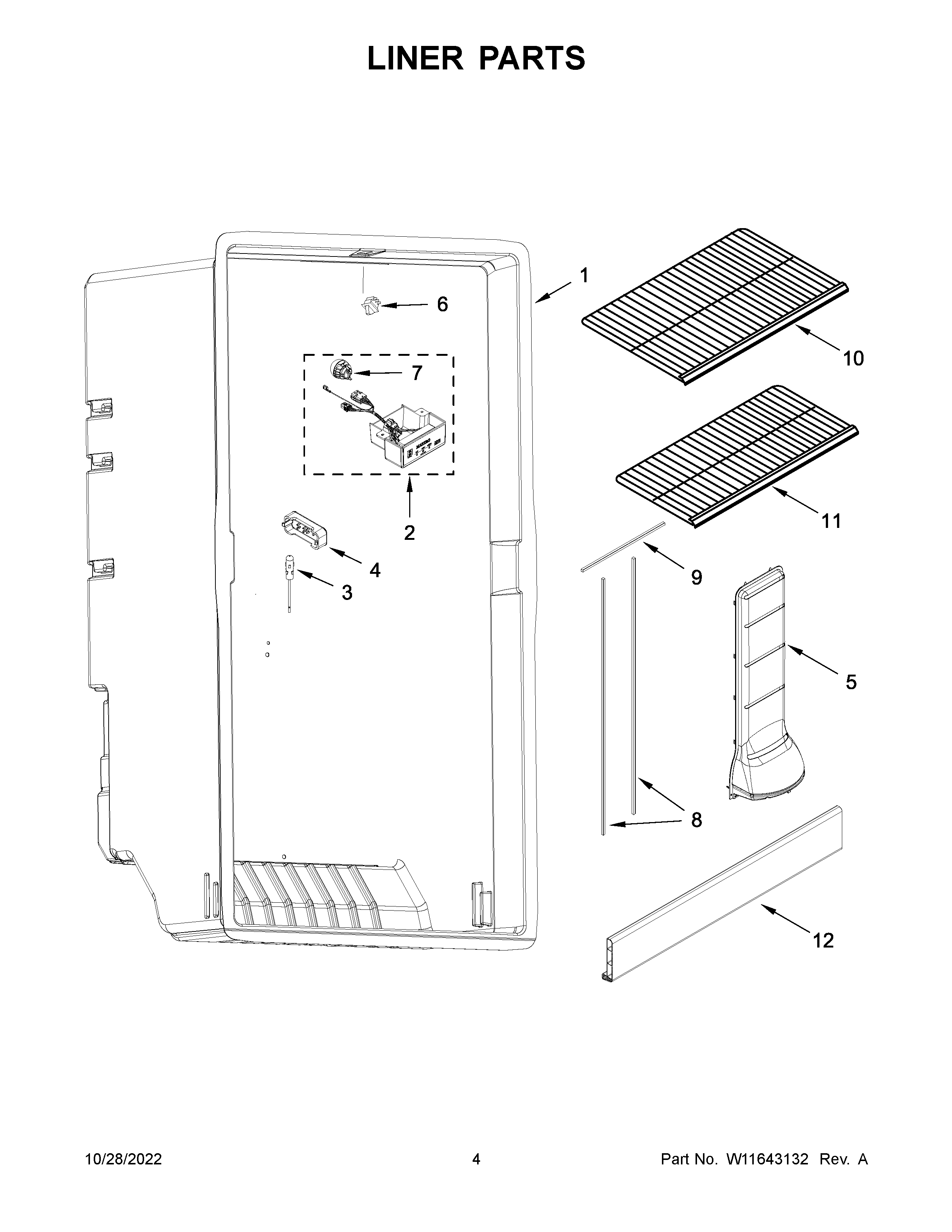 Maytag MZF34X20DW07 liner parts diagram