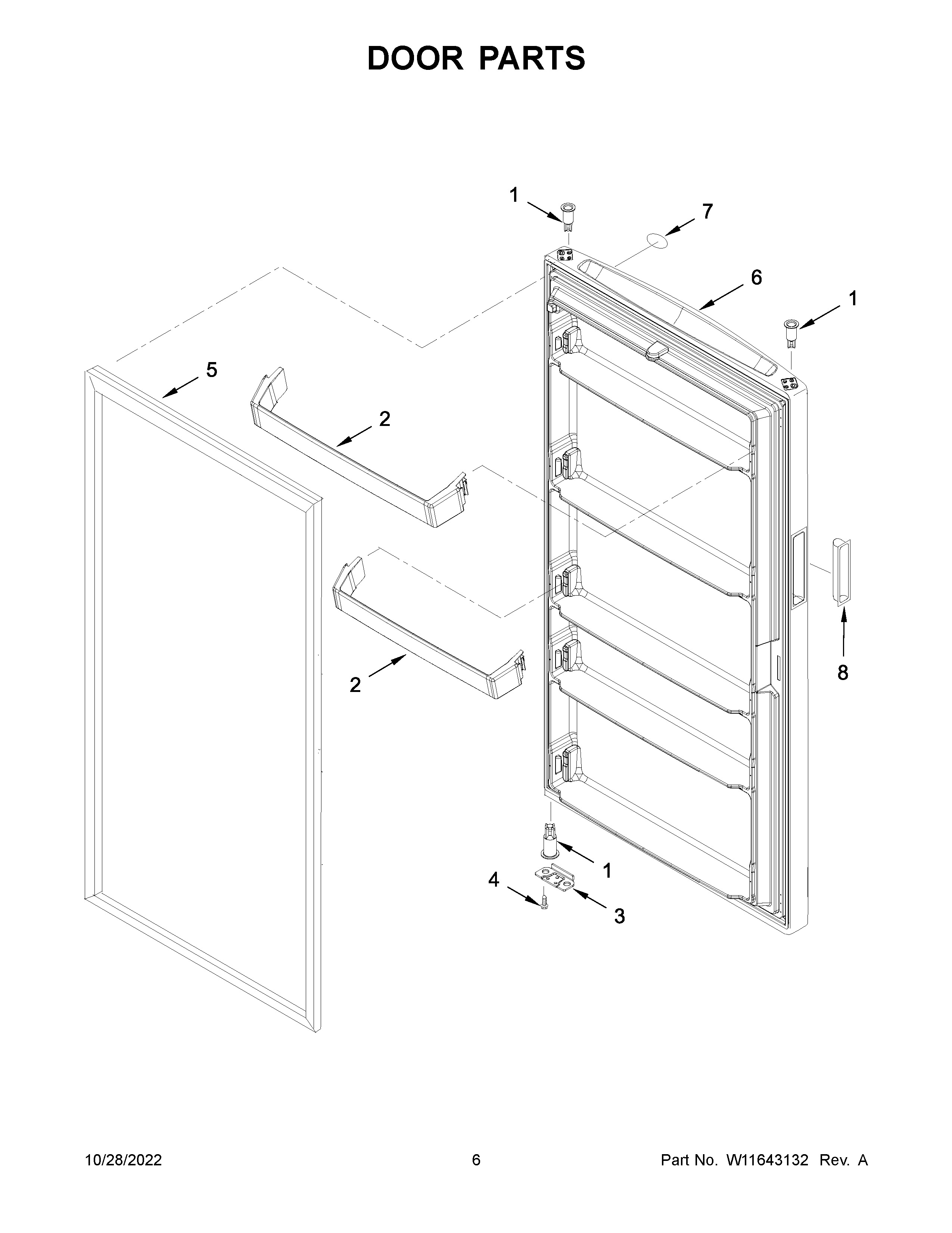 Maytag MZF34X20DW07 door parts diagram