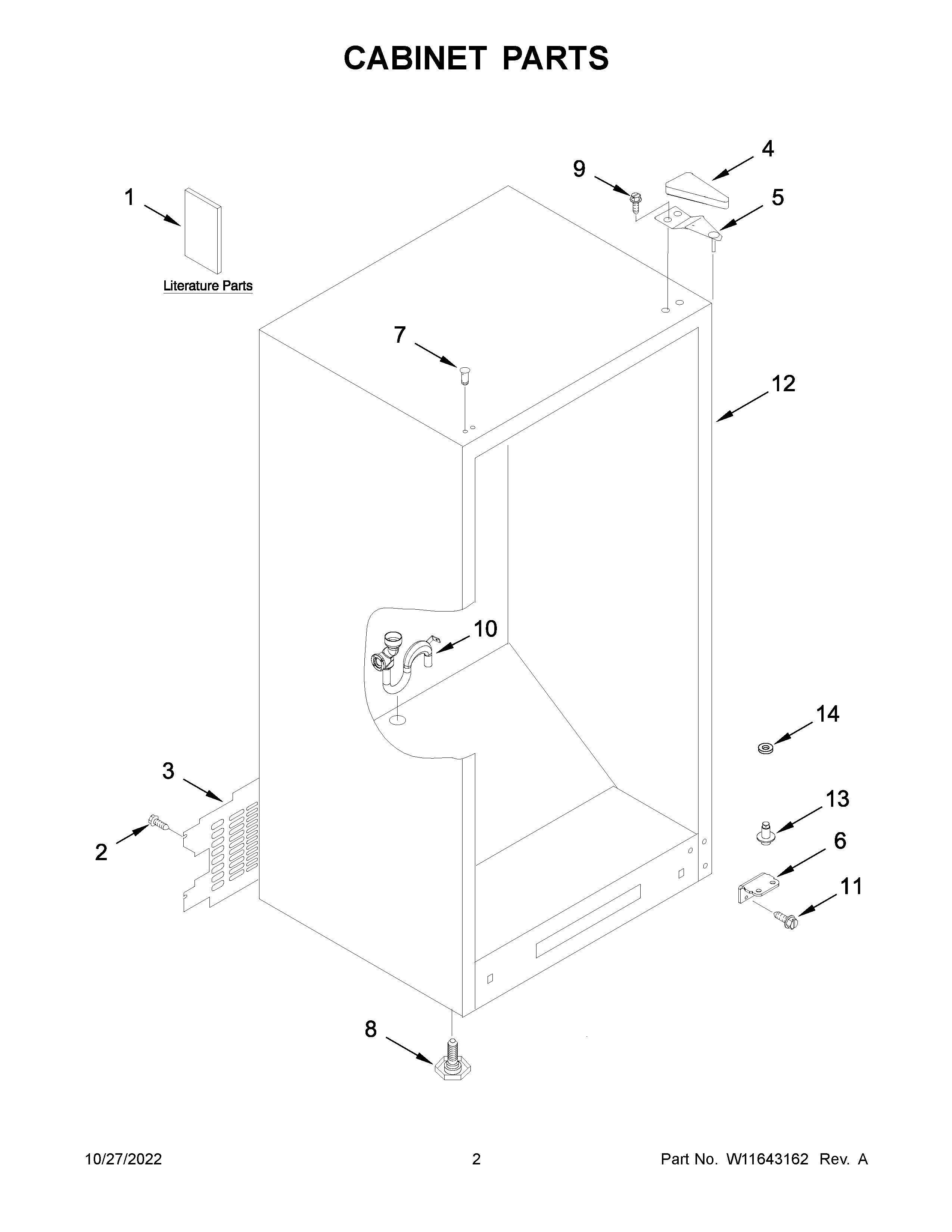 Maytag MZF34X16DW09 cabinet parts diagram
