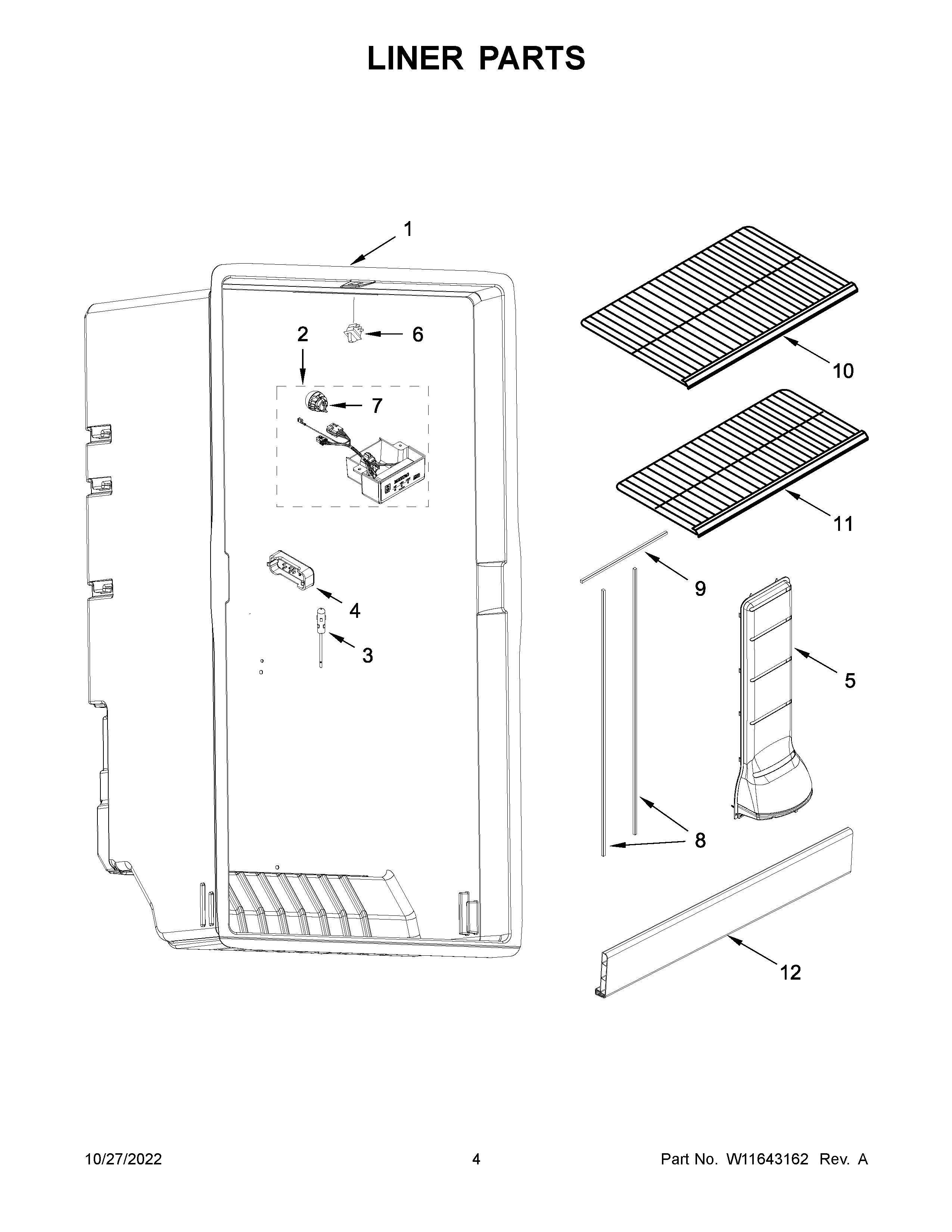 Maytag MZF34X16DW09 liner parts diagram