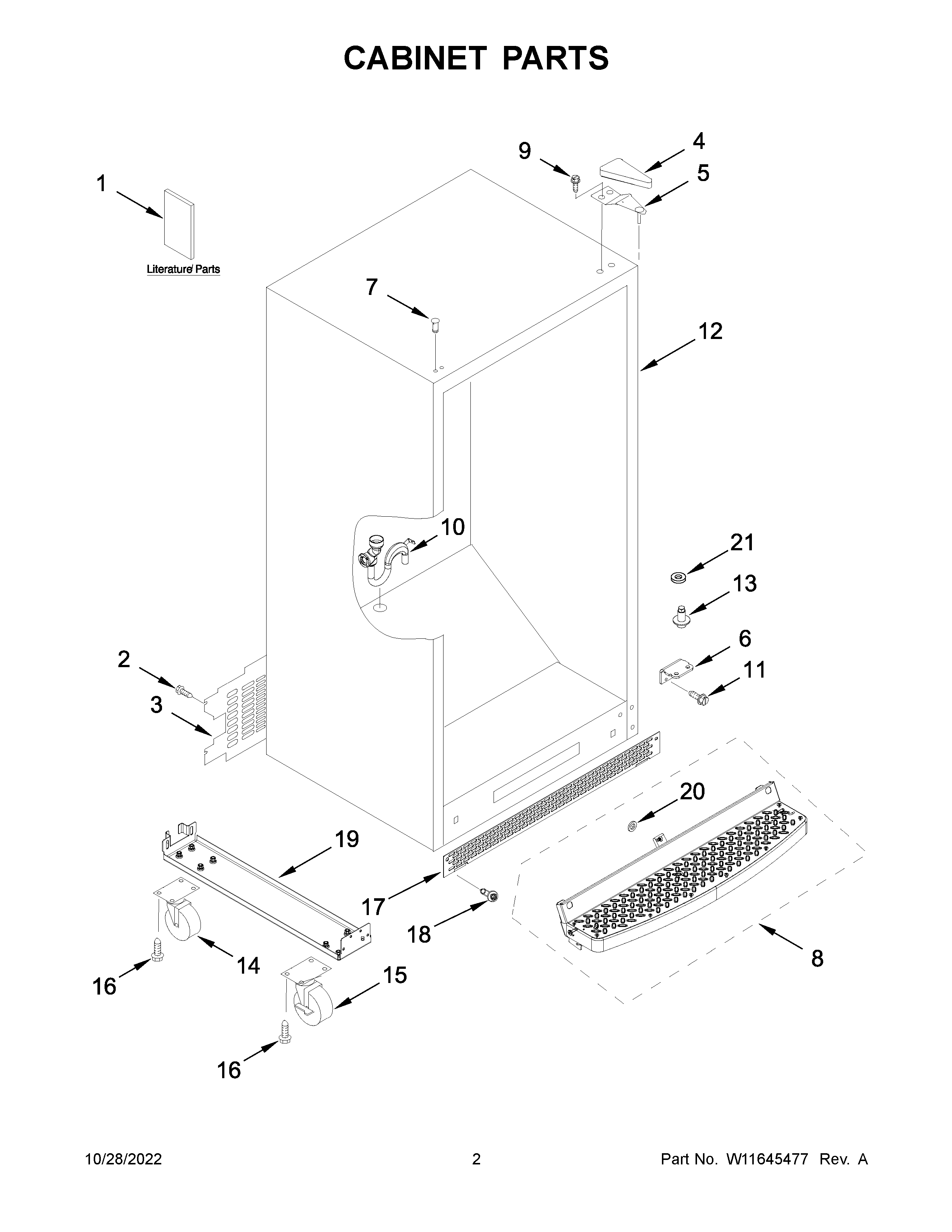 Gladiator GARF30FDGB04 cabinet parts diagram