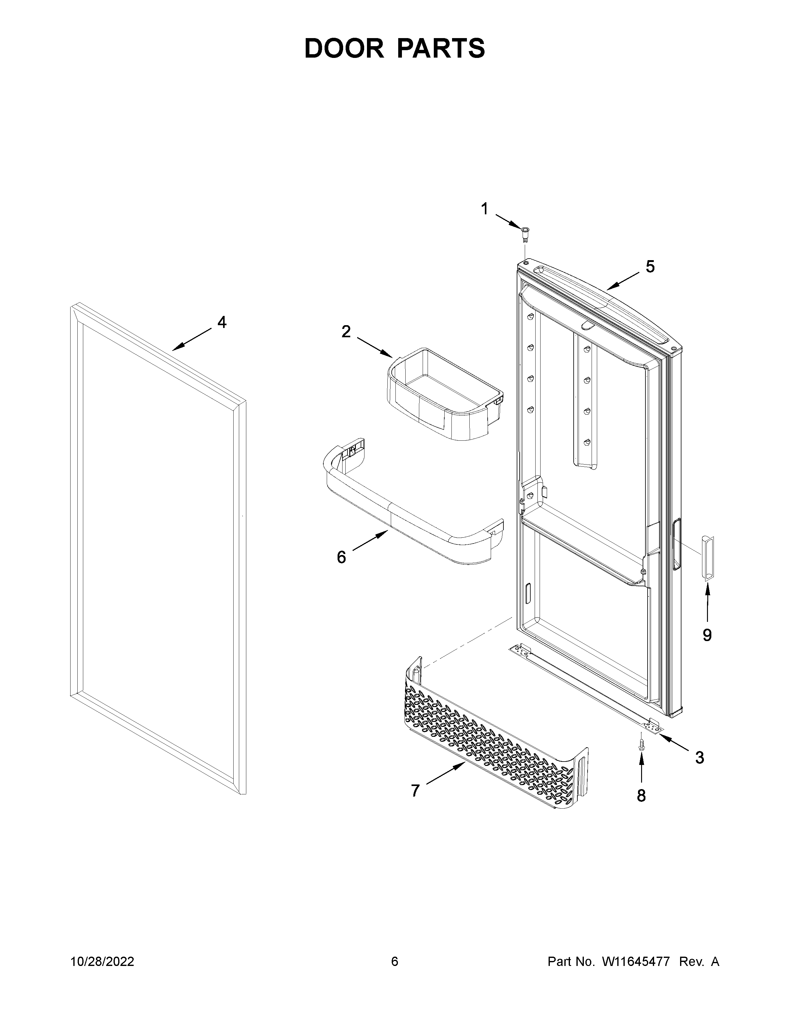 Gladiator GARF30FDGB04 door parts diagram