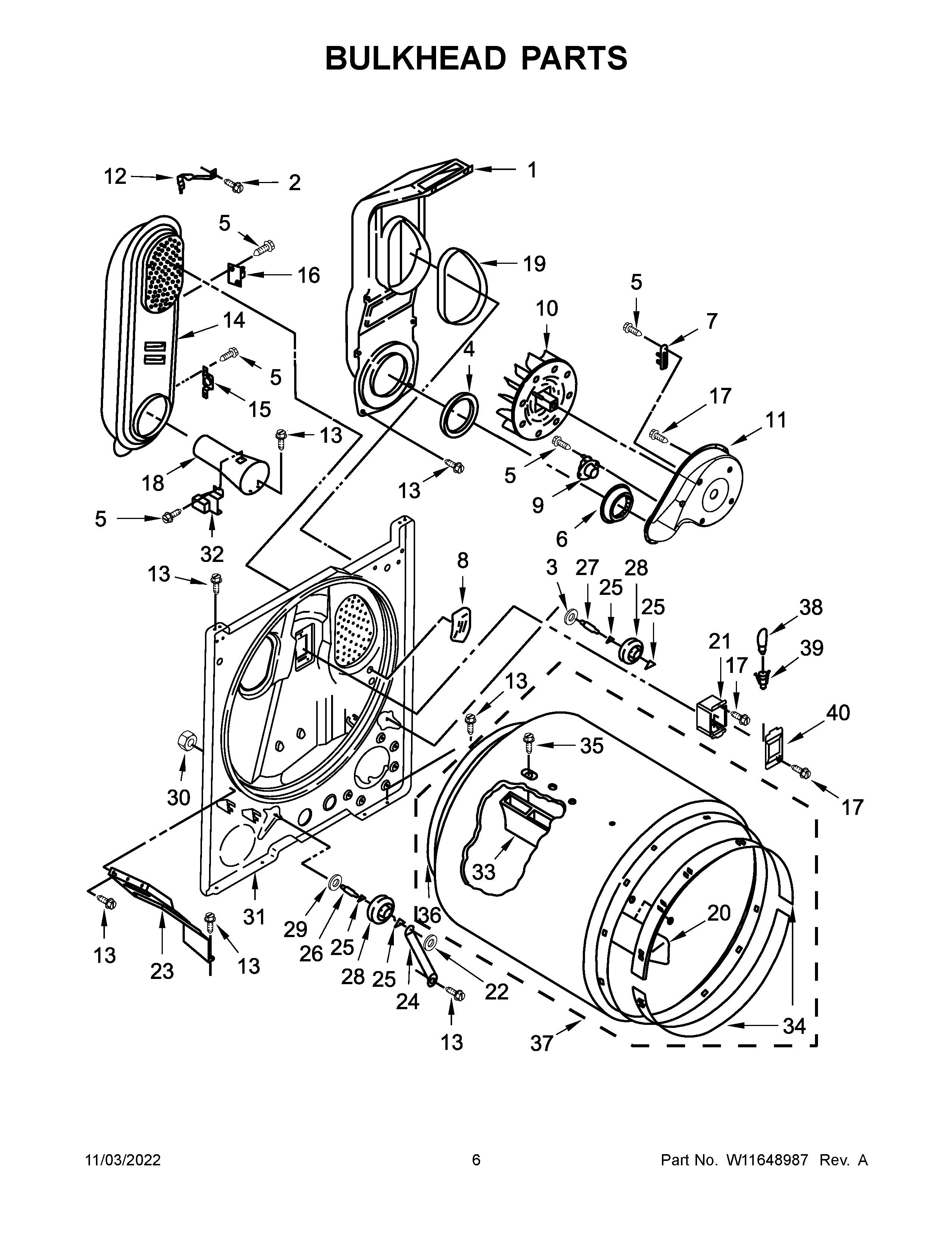 Whirlpool WGD500RLW1 bulkhead parts diagram