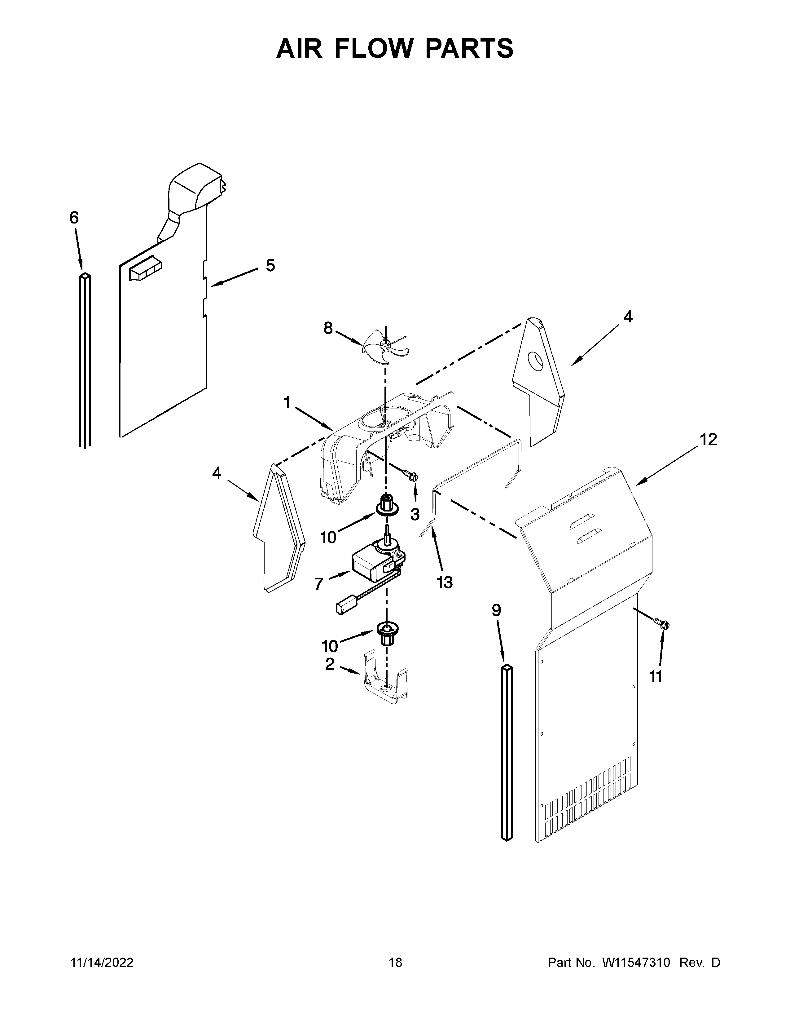Whirlpool WRS325SDHW08 air flow parts diagram