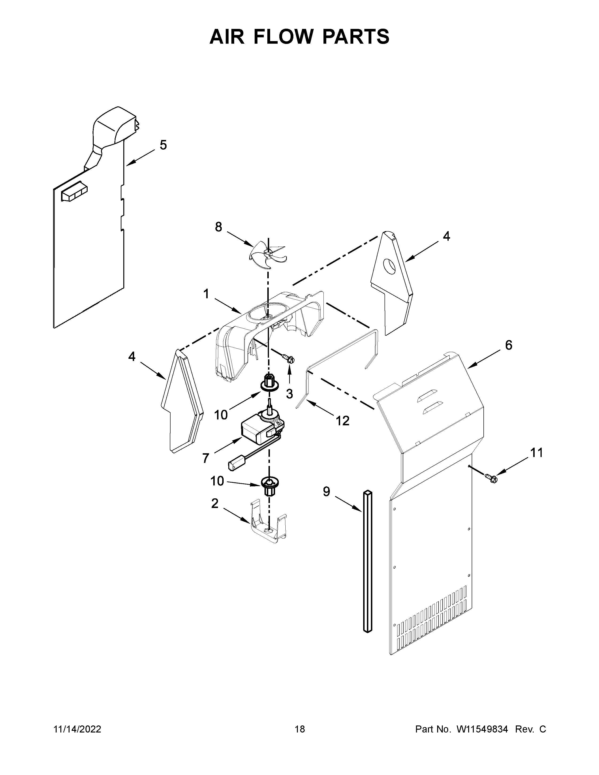 Whirlpool WRS555SIHW06 air flow parts diagram