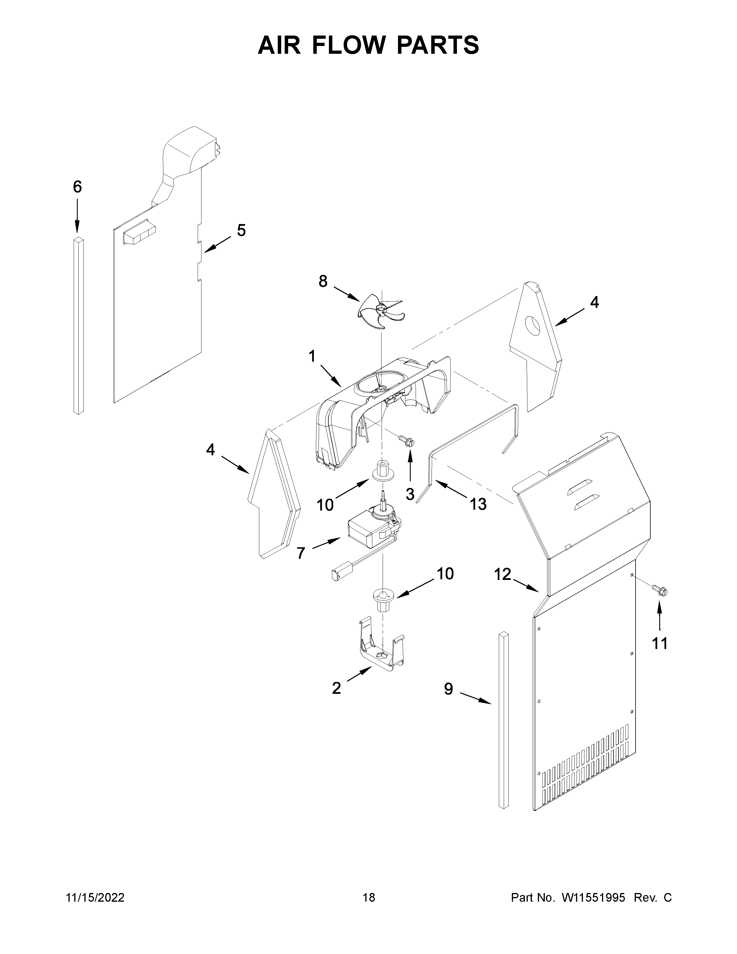 Amana ASI2175GRW07 air flow parts diagram