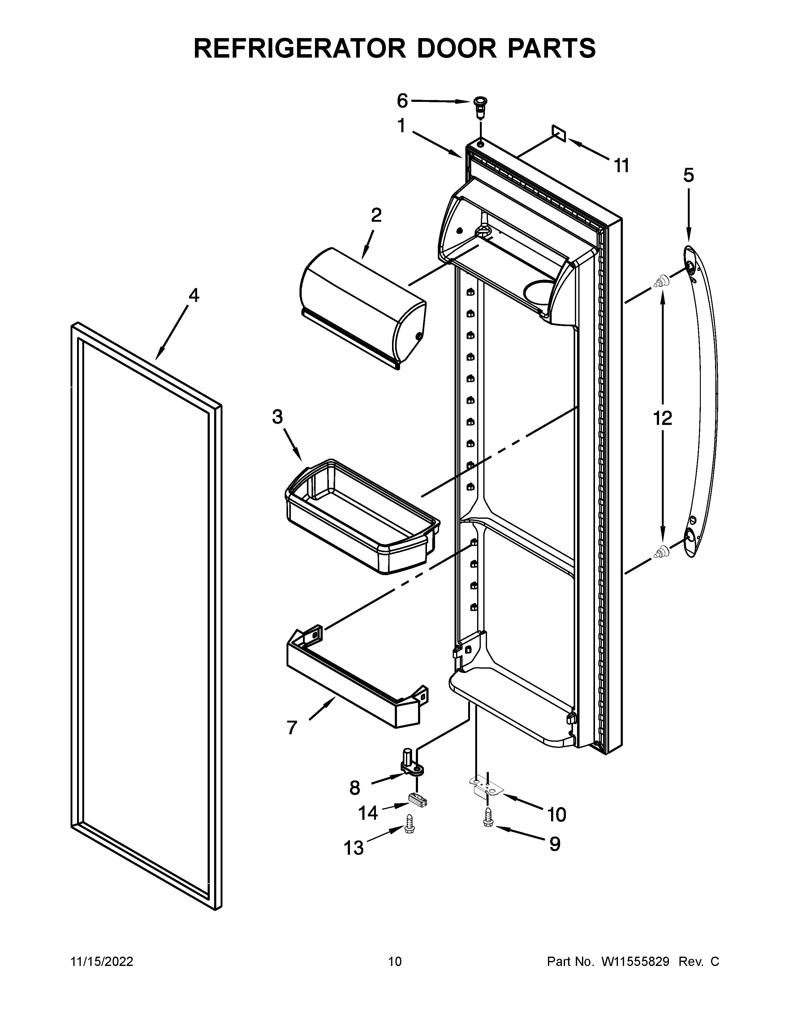 Whirlpool WRS315SNHB06 refrigerator door parts diagram