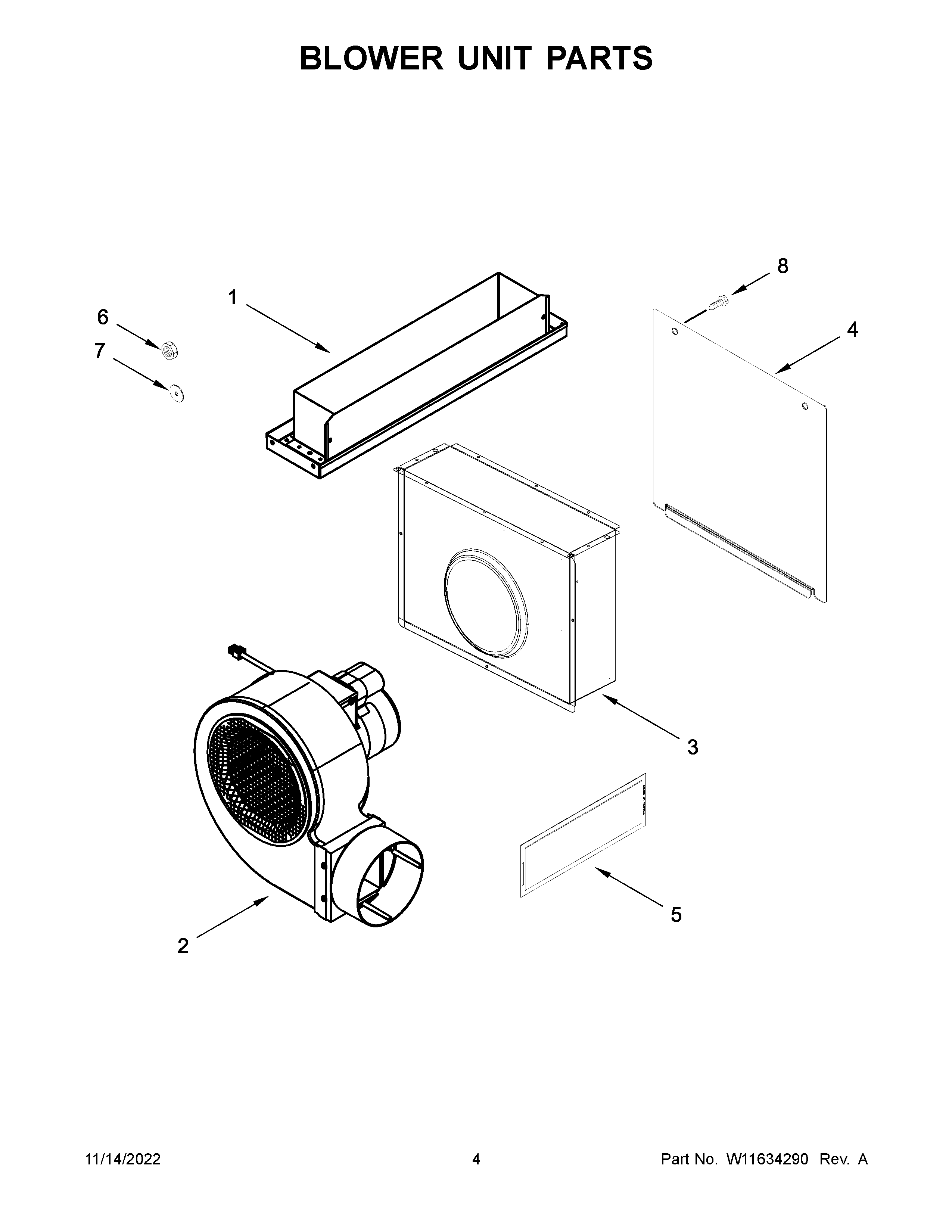 Jenn-Air JGD3536GS05 blower unit parts diagram