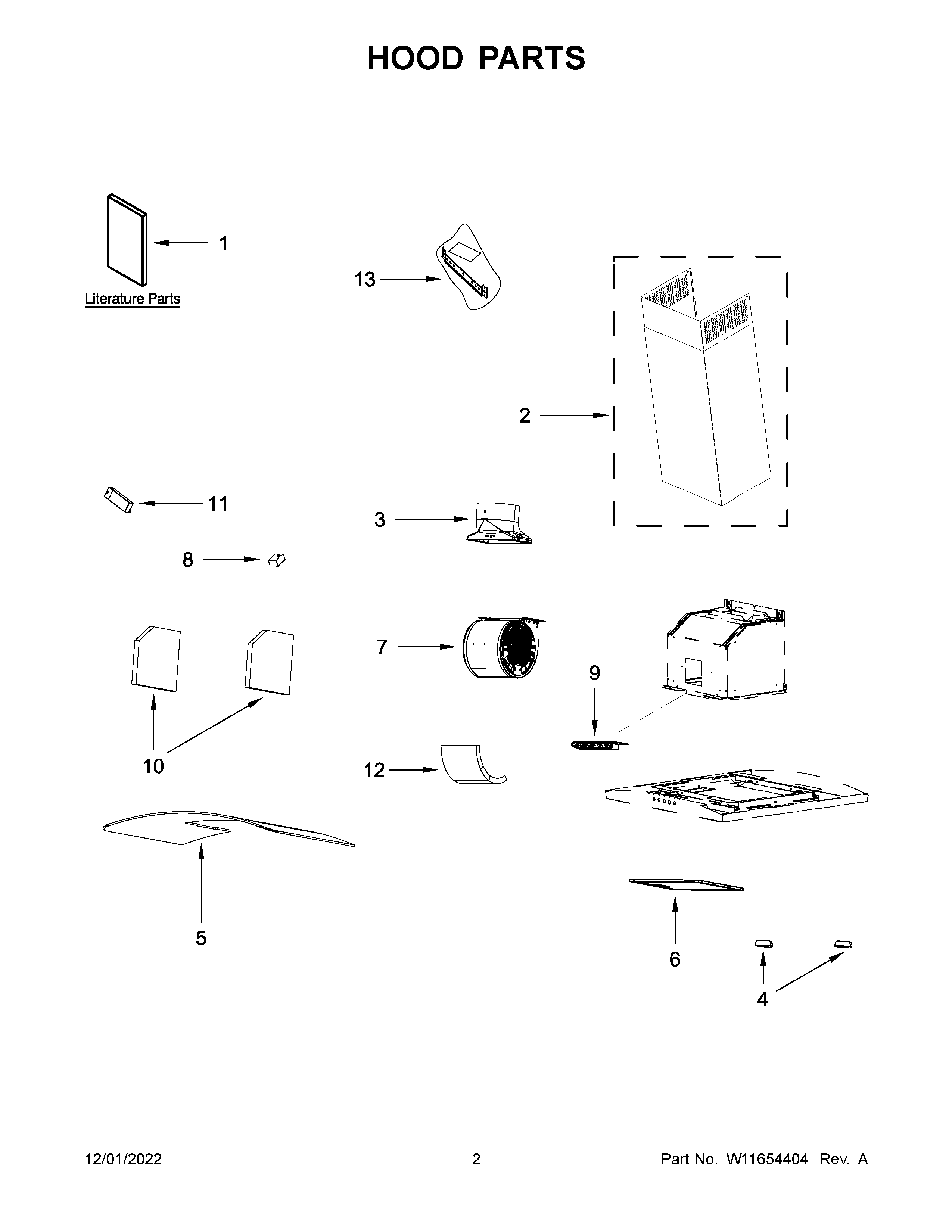 Whirlpool WVW51UC6HV1 hood parts diagram