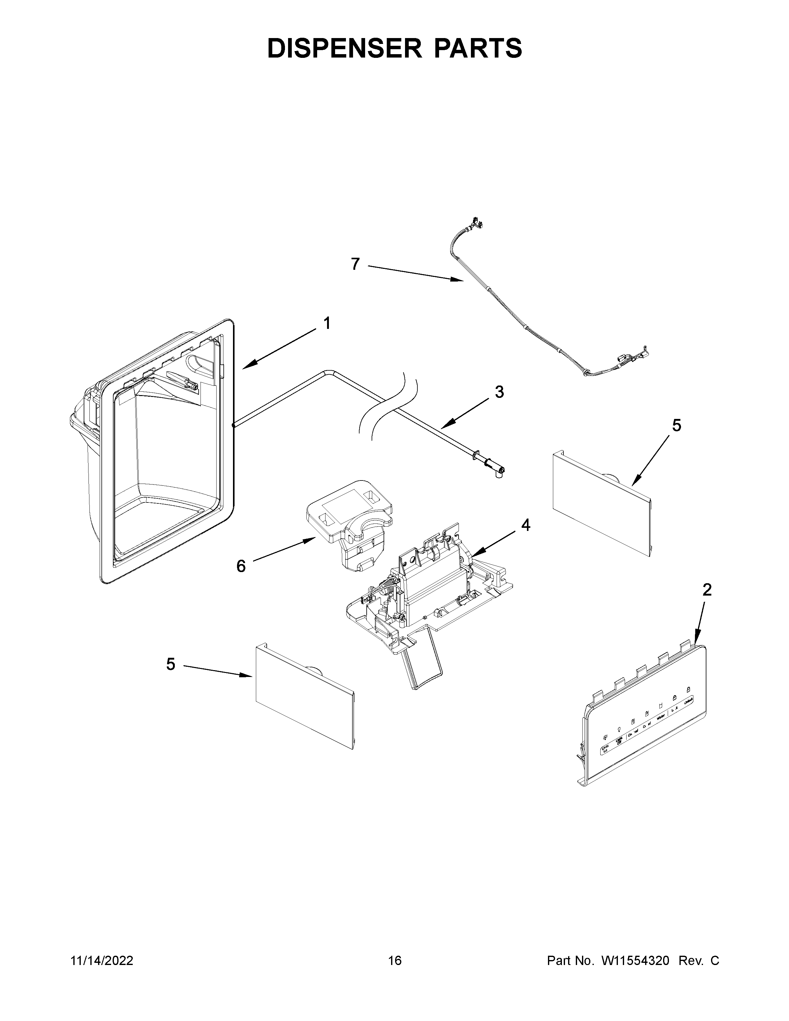 Amana ASI2575GRS08 dispenser parts diagram