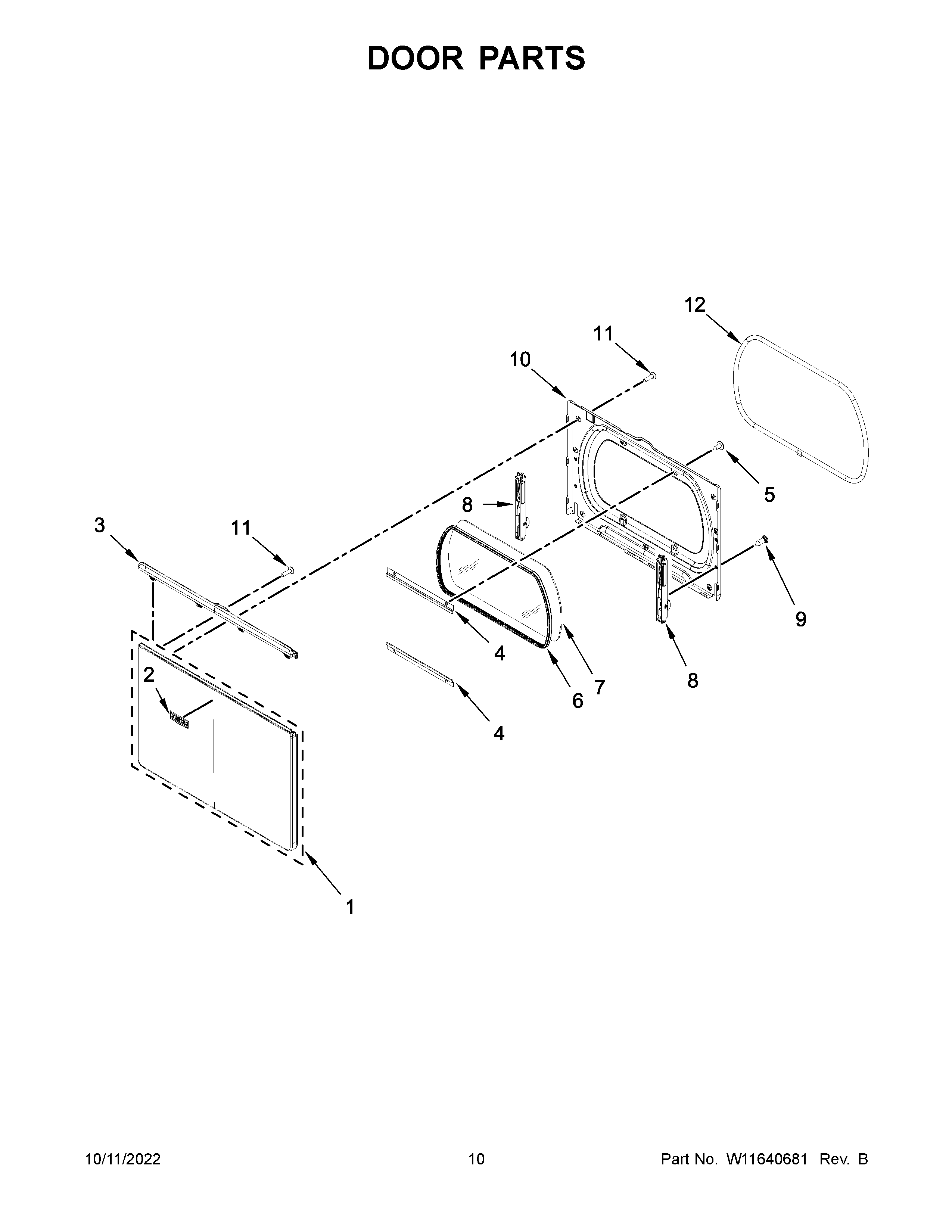 Maytag MGD7230HC3 door parts diagram