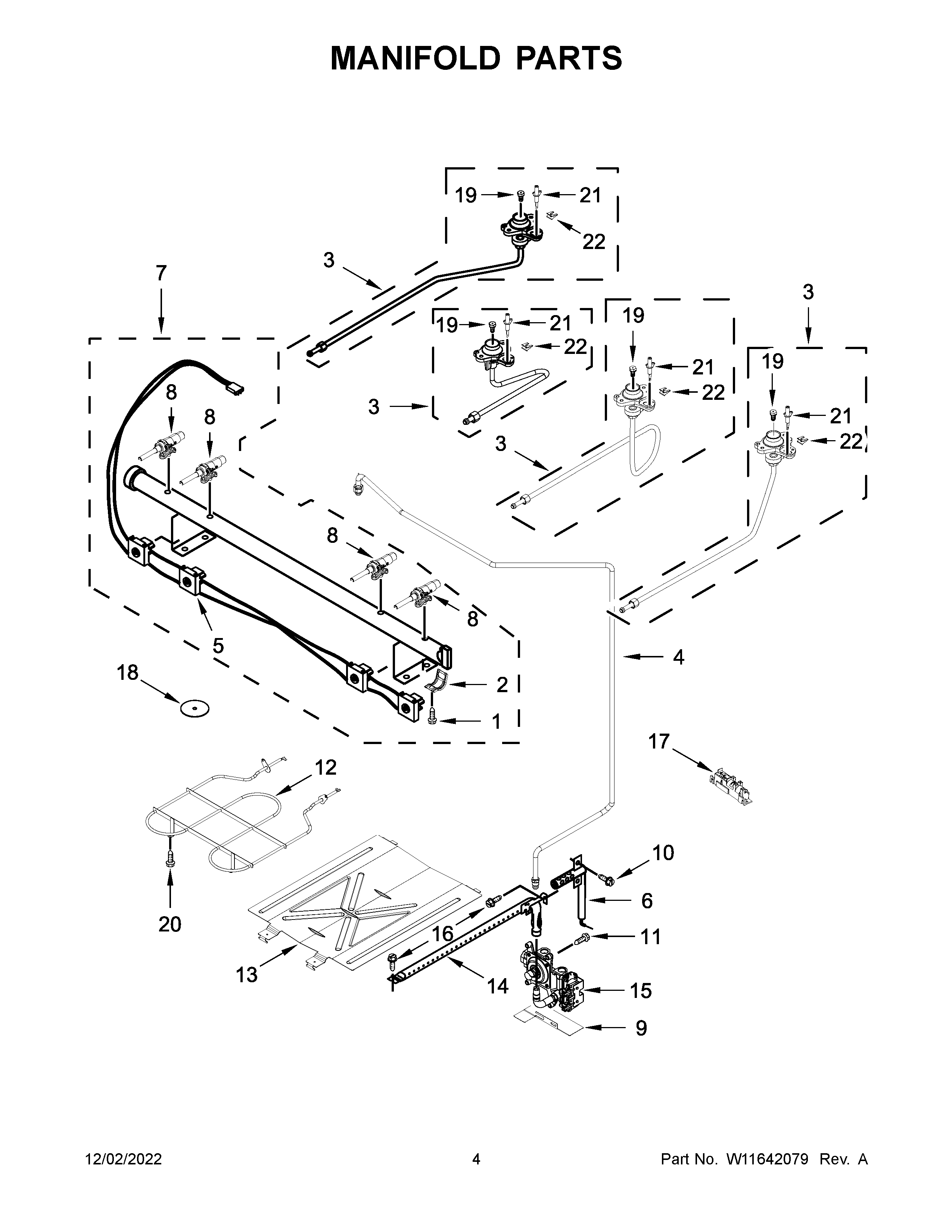 Whirlpool WEG515S0LS3 manifold parts diagram