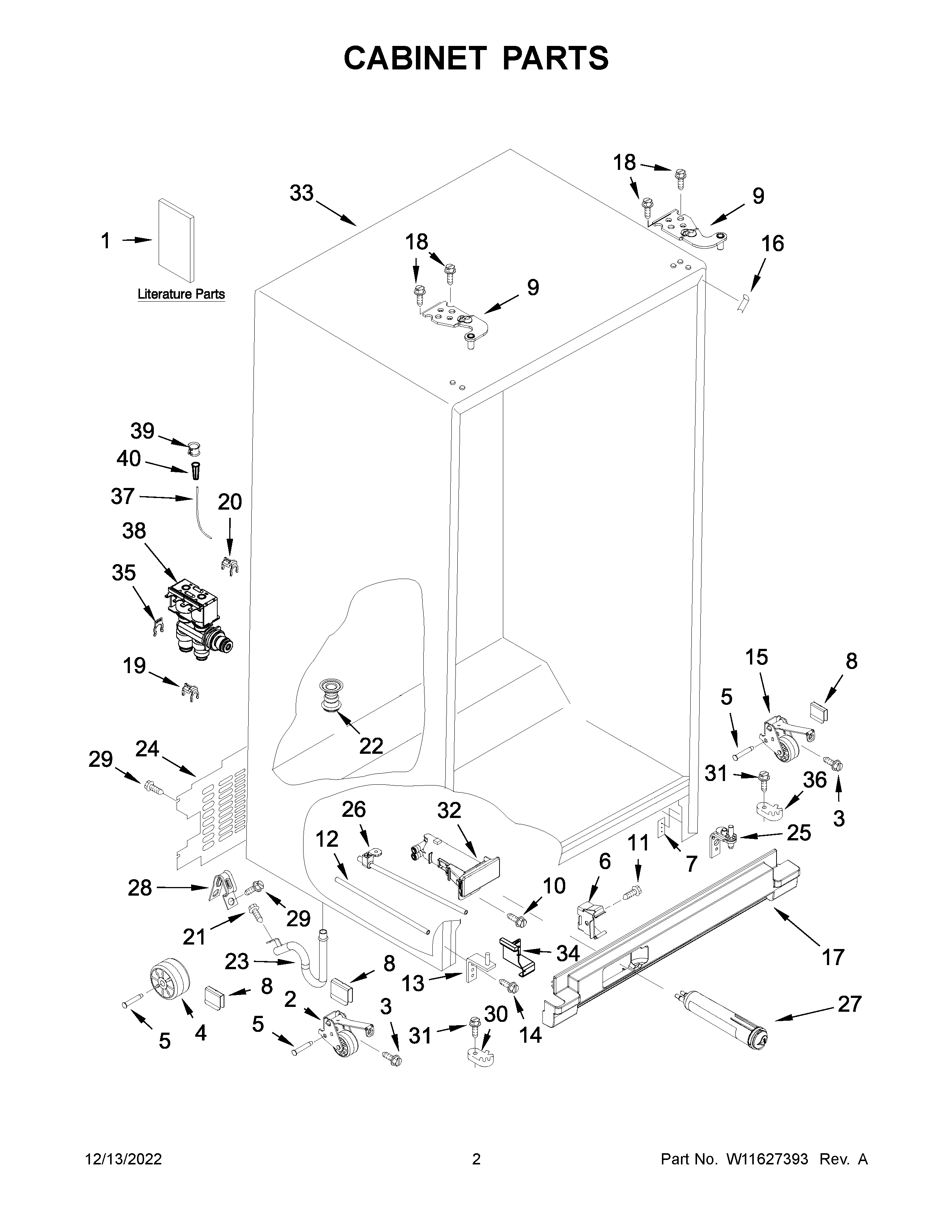 Amana ASI2575GRB09 cabinet parts diagram