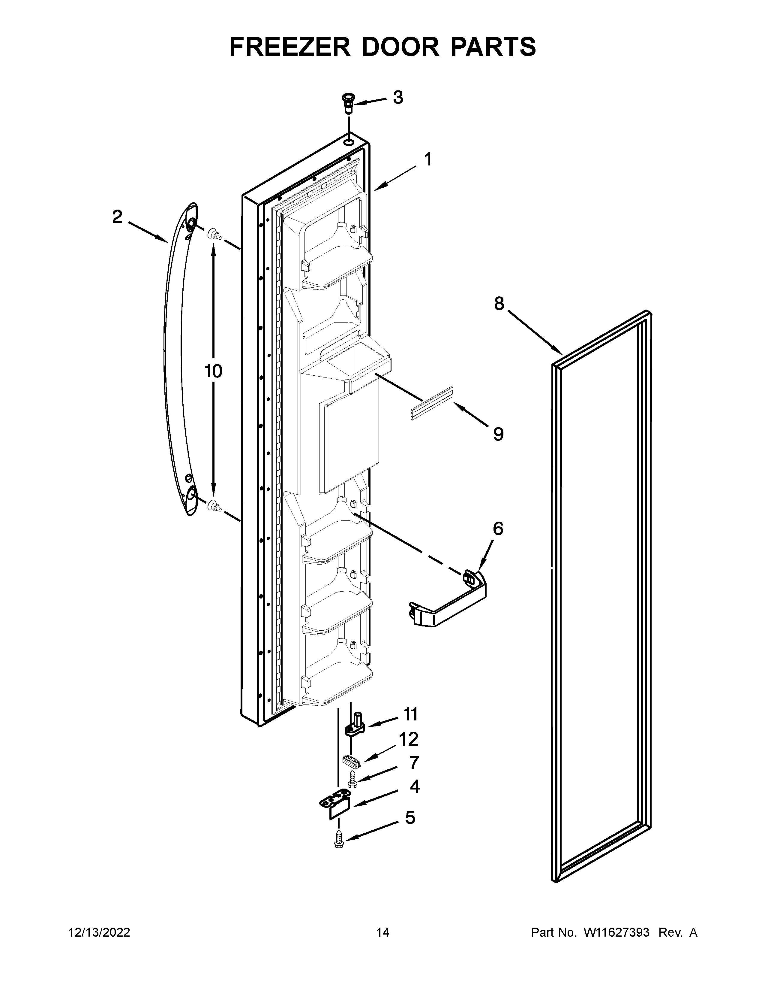 Amana ASI2575GRB09 freezer door parts diagram