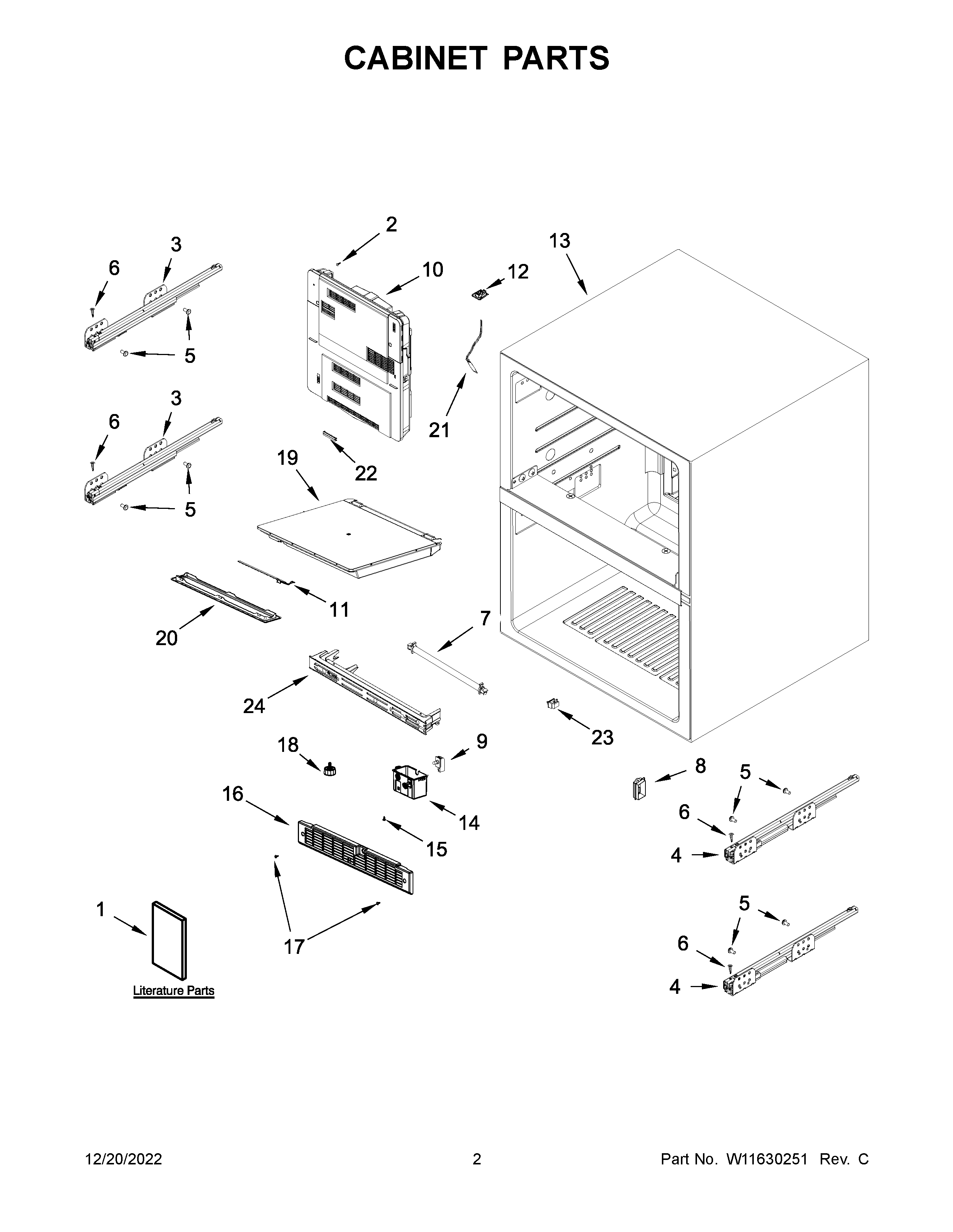 Jenn-Air JUDFP242HL11 cabinet parts diagram