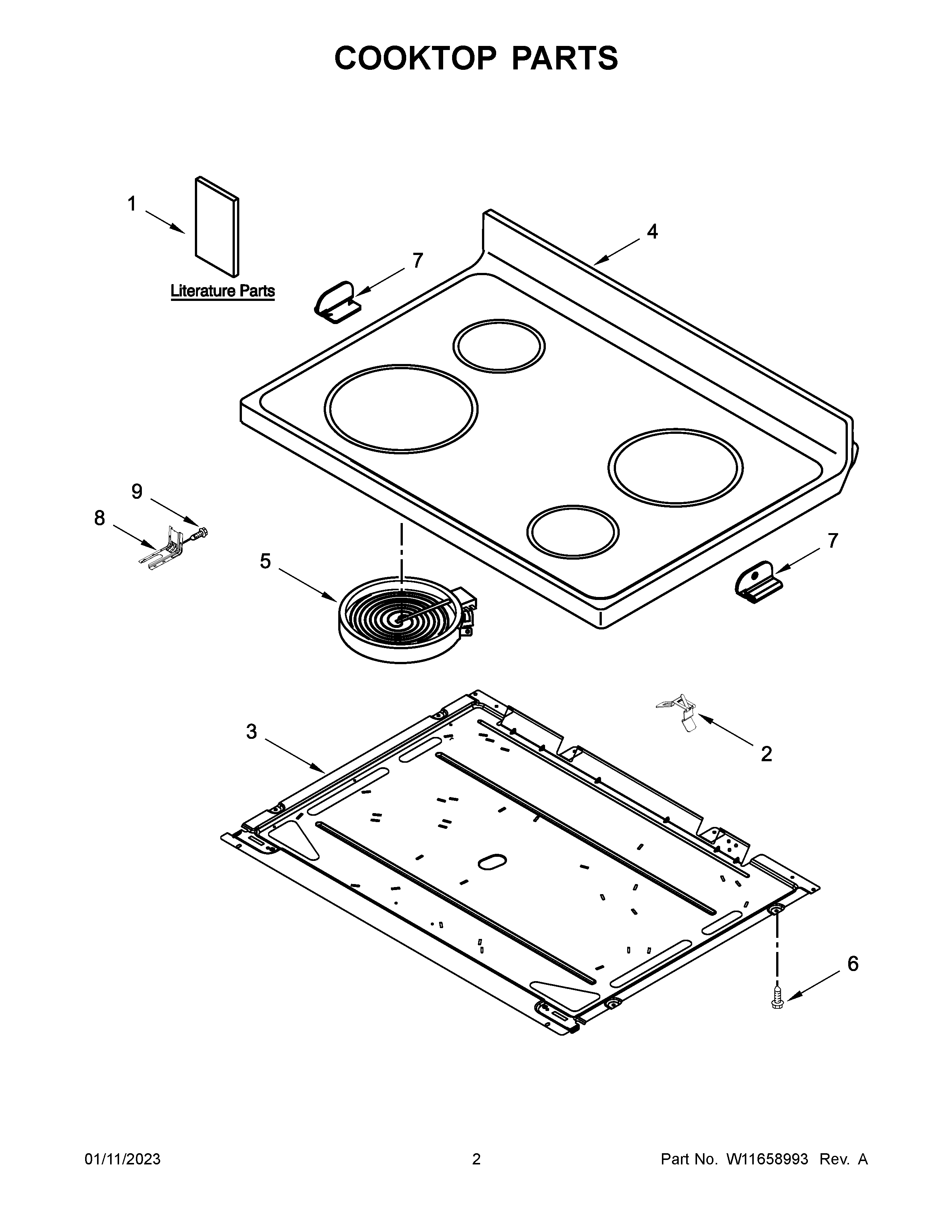 Amana AER6603SFB5 cooktop parts diagram