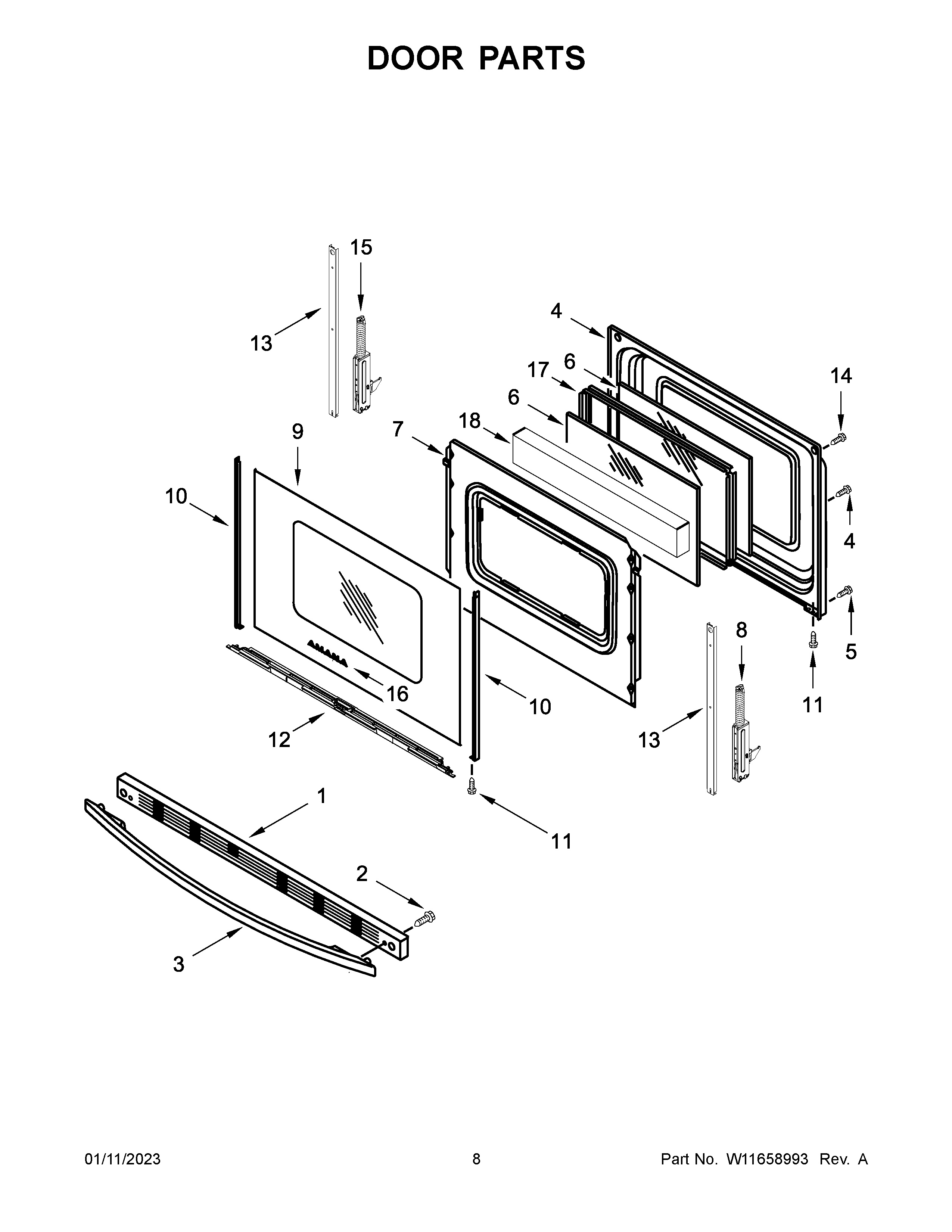 Amana AER6603SFB5 door parts diagram