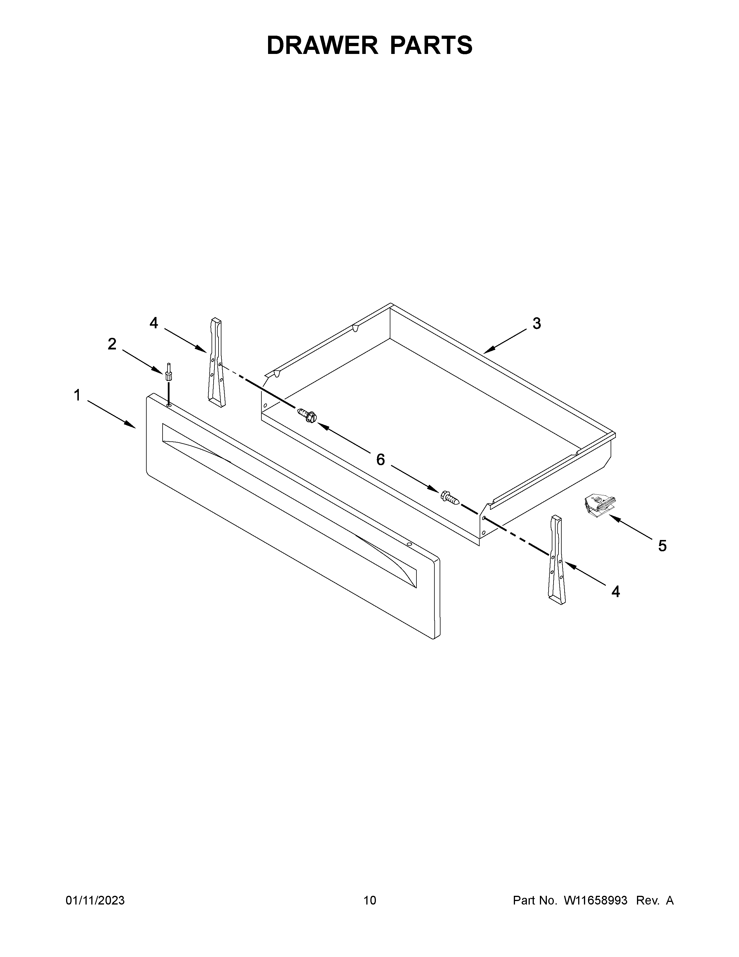 Amana AER6603SFB5 drawer parts diagram