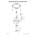 Admiral 4KATW5215FW0 gearcase, motor and pump parts diagram