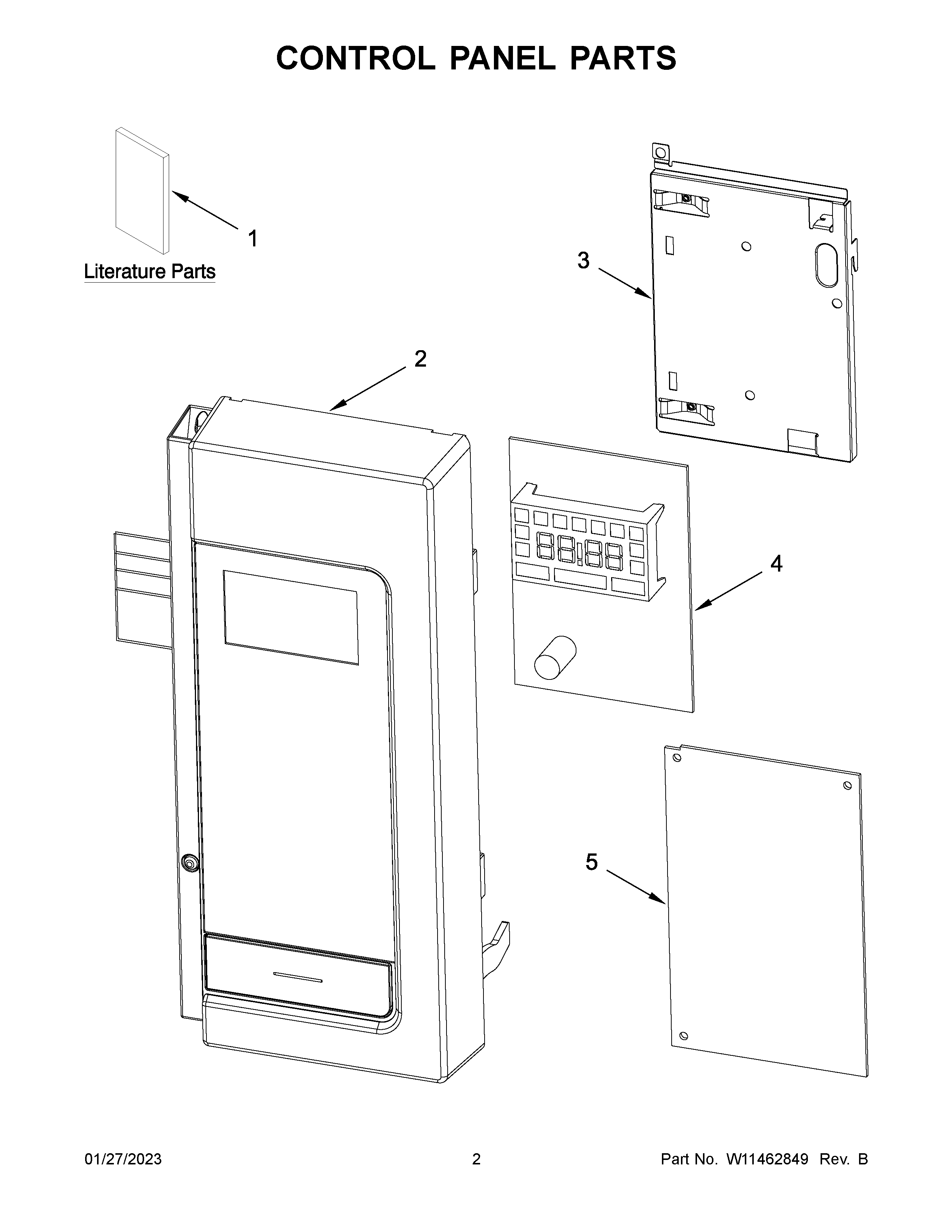 Whirlpool WML35011KS00 control panel parts diagram