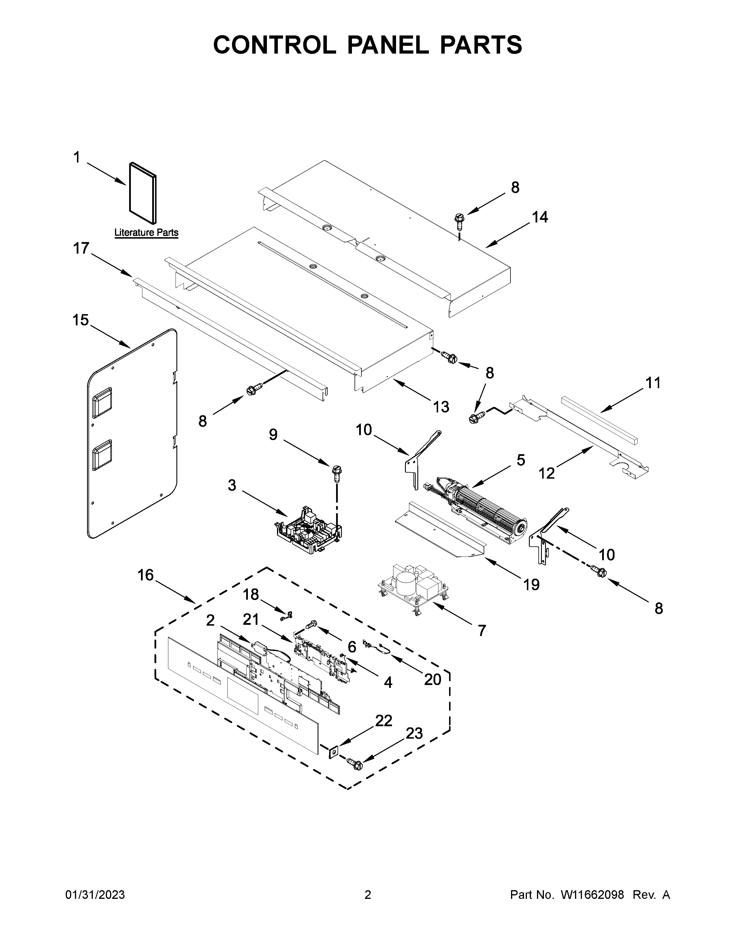 Jenn-Air JMW2430LM02 control panel parts diagram