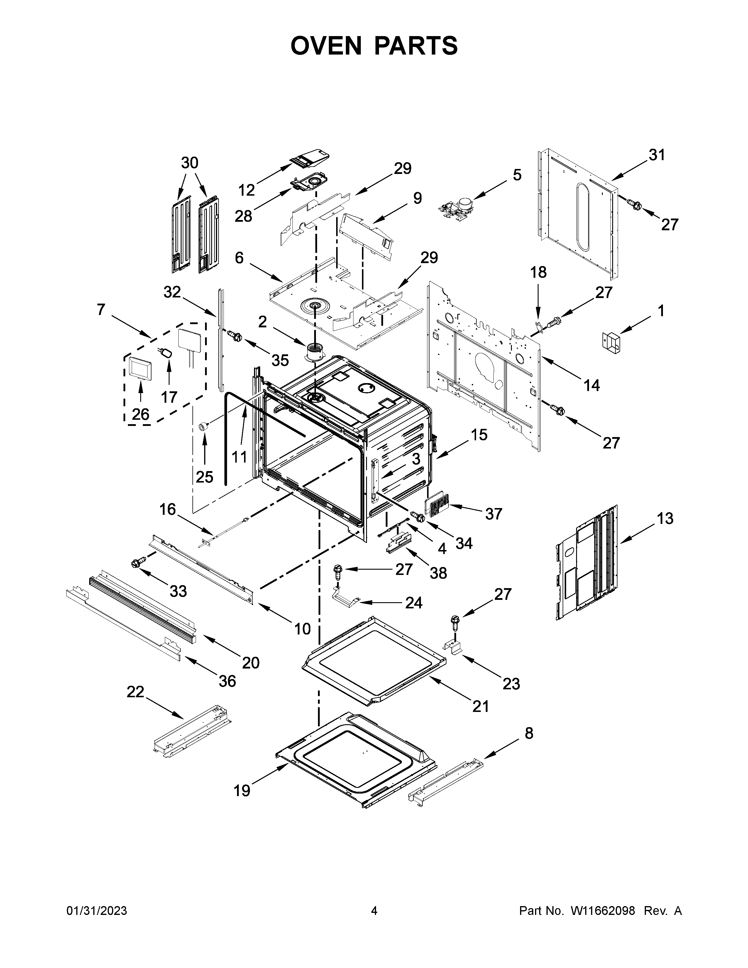Jenn-Air JMW2430LM02 oven parts diagram