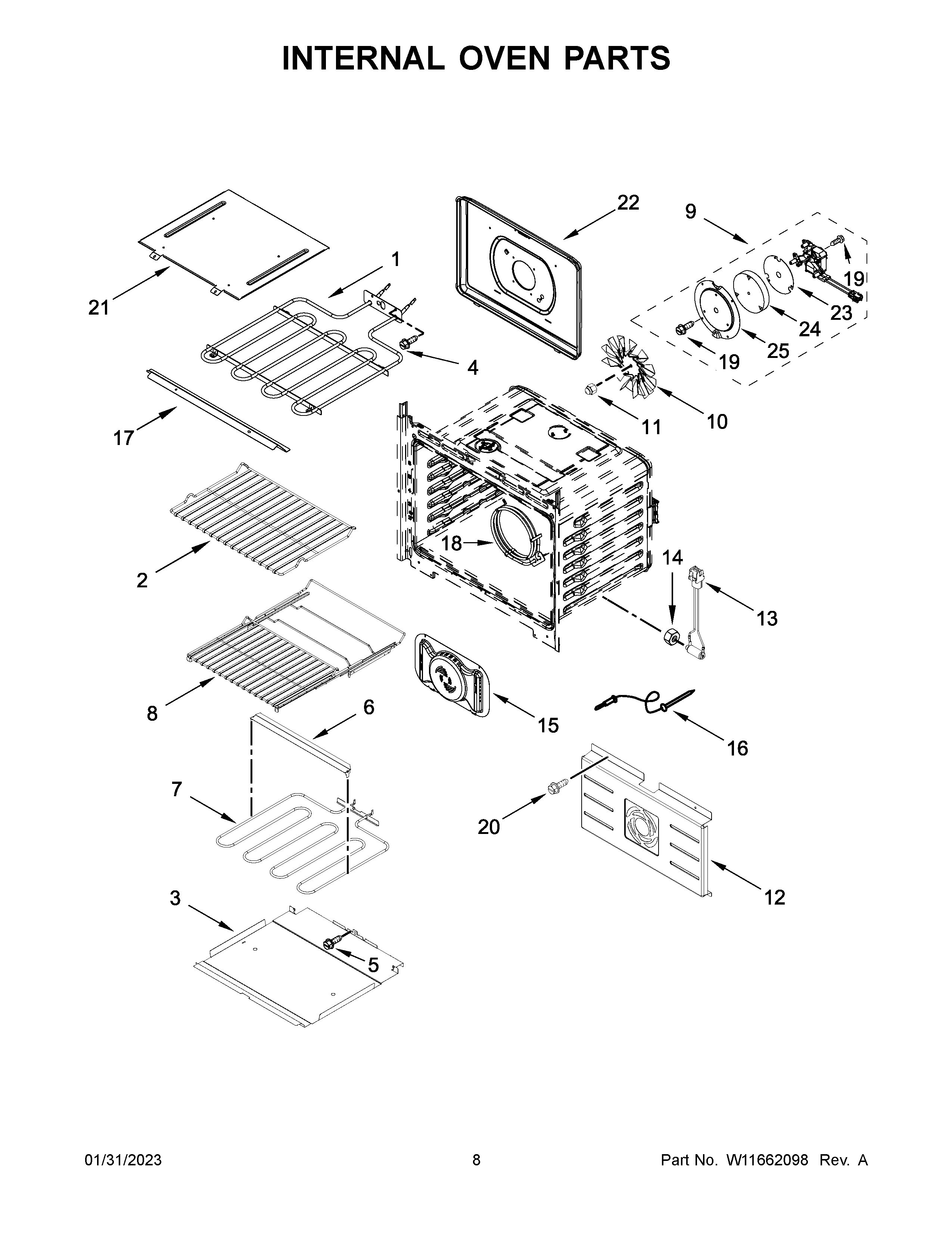 Jenn-Air JMW2430LM02 internal oven parts diagram
