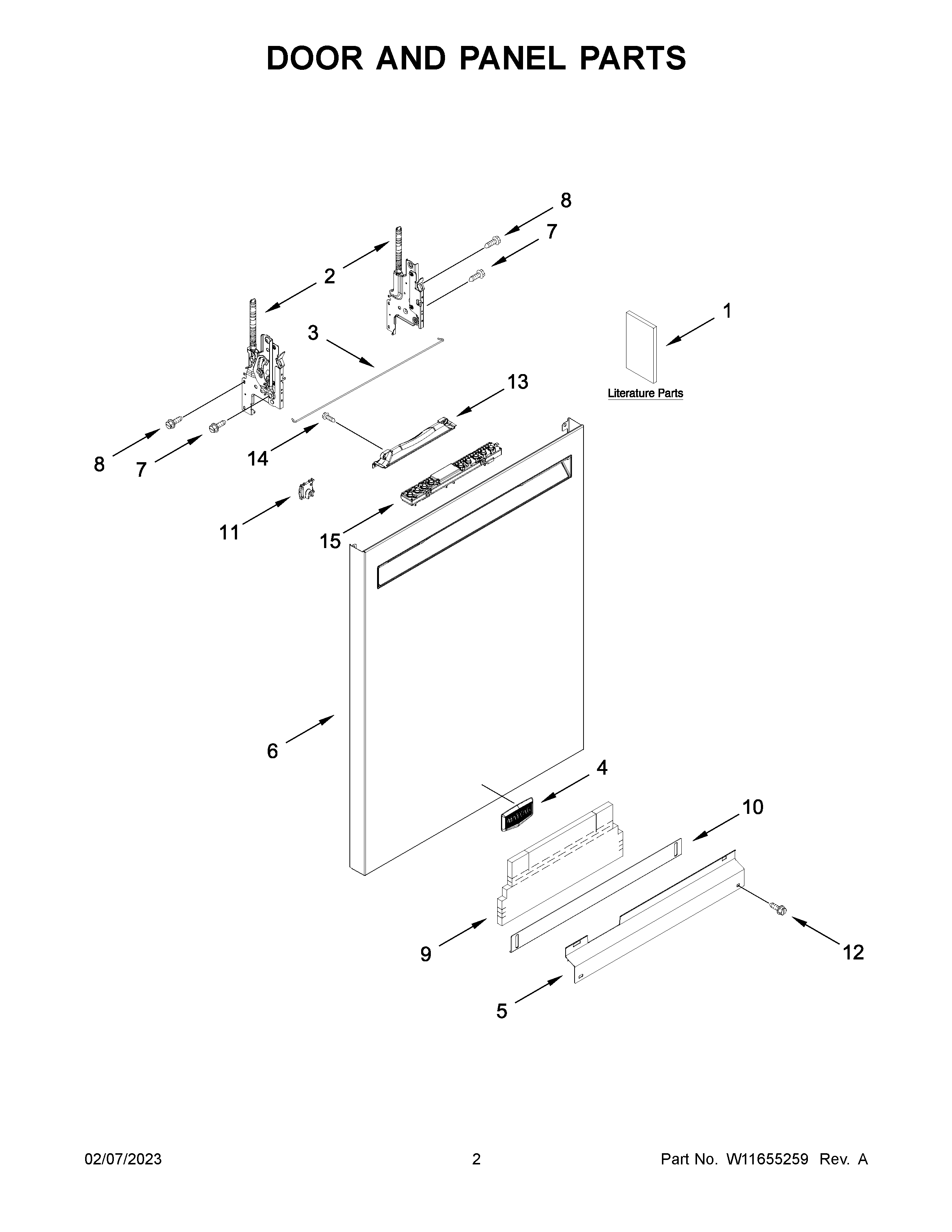 Maytag MDB4949SKB1 door and panel parts diagram