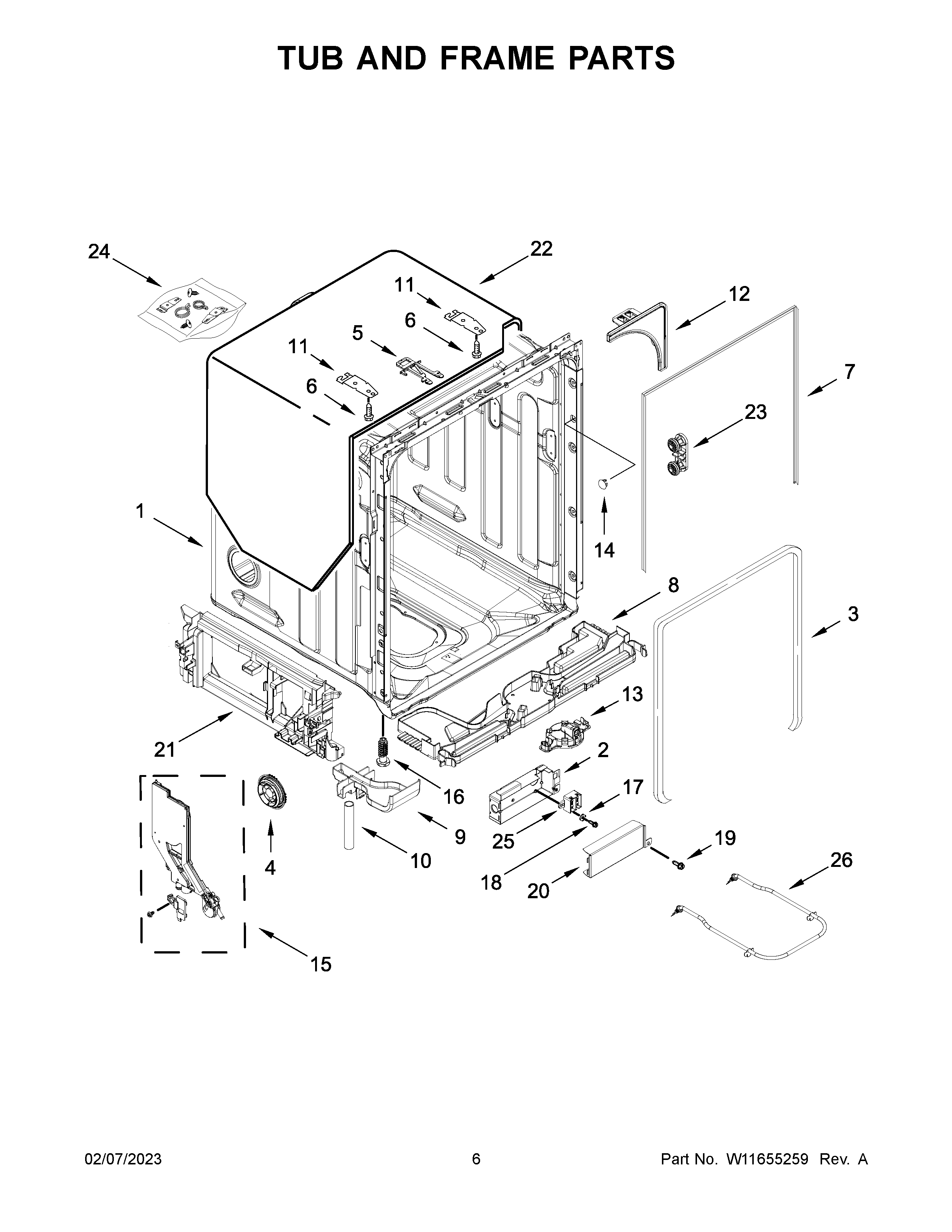 Maytag MDB4949SKB1 tub and frame parts diagram