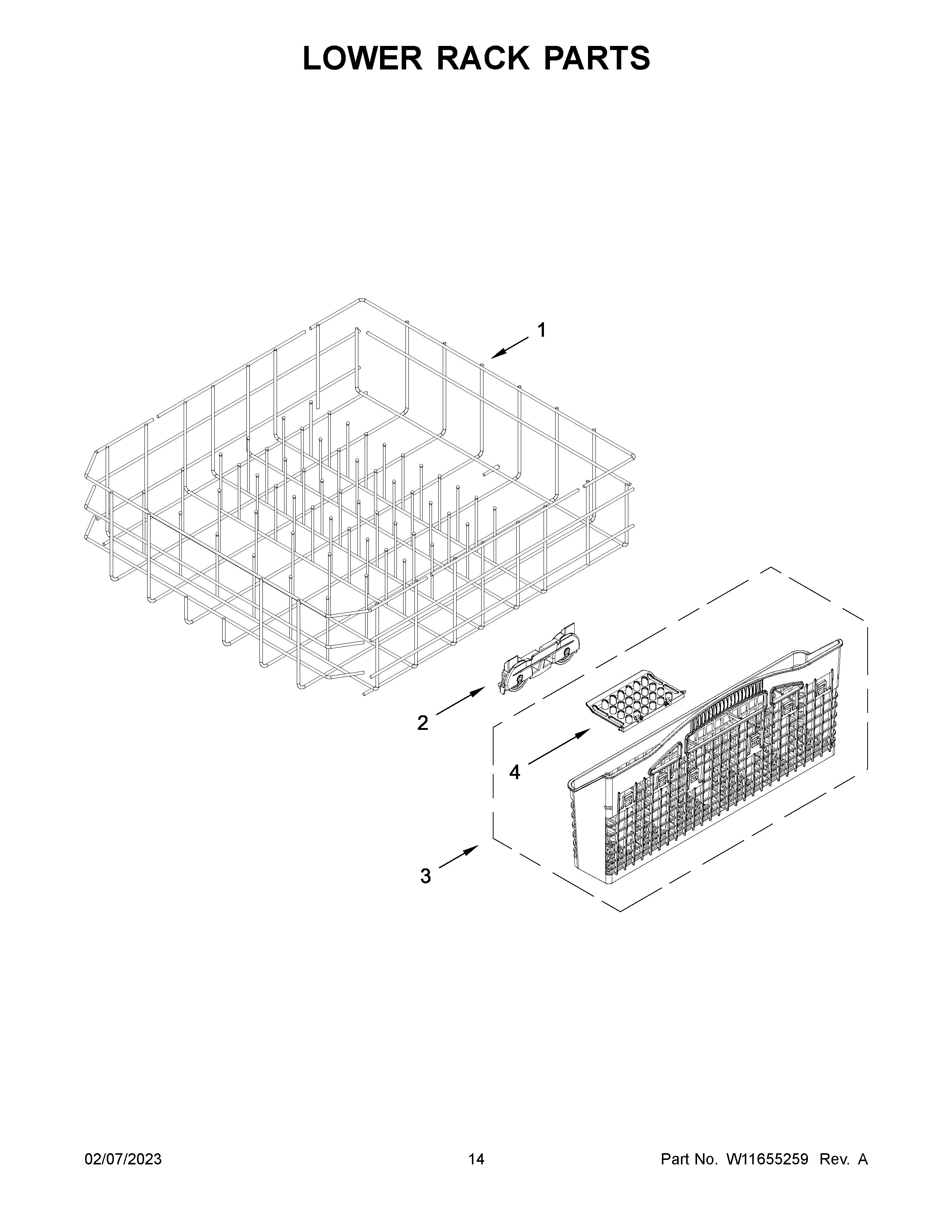 Maytag MDB4949SKB1 lower rack parts diagram