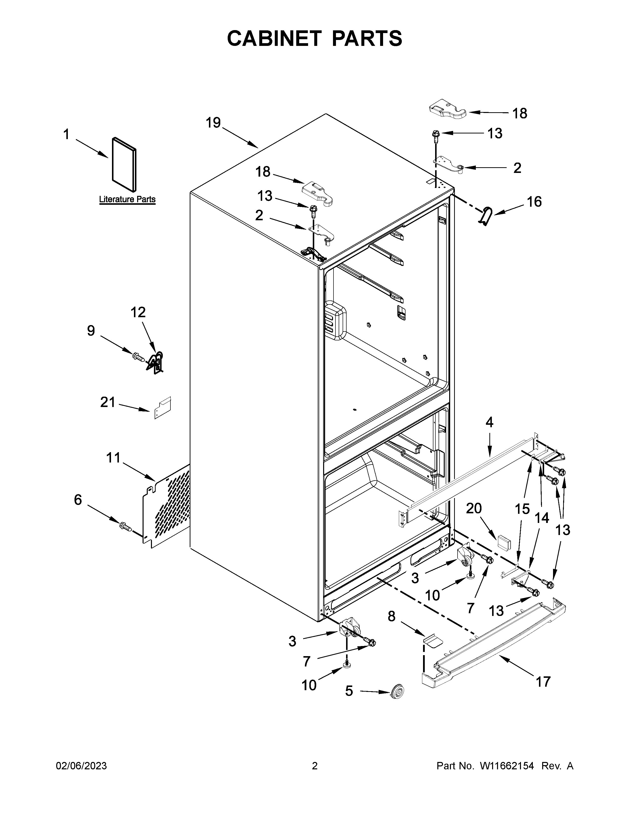 Whirlpool WRF560SFHV03 cabinet parts diagram