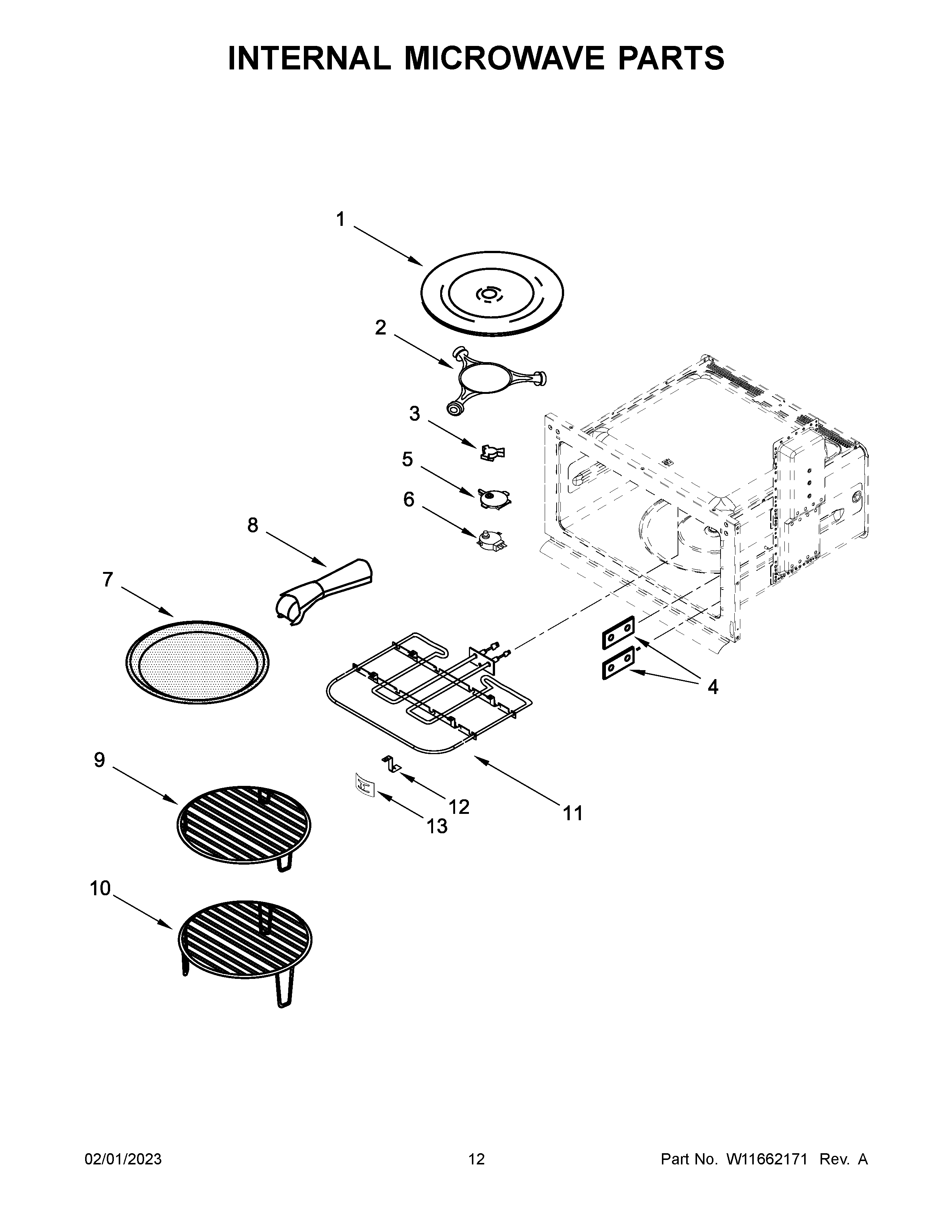 Jenn-Air JMW3430LM02 internal microwave parts diagram