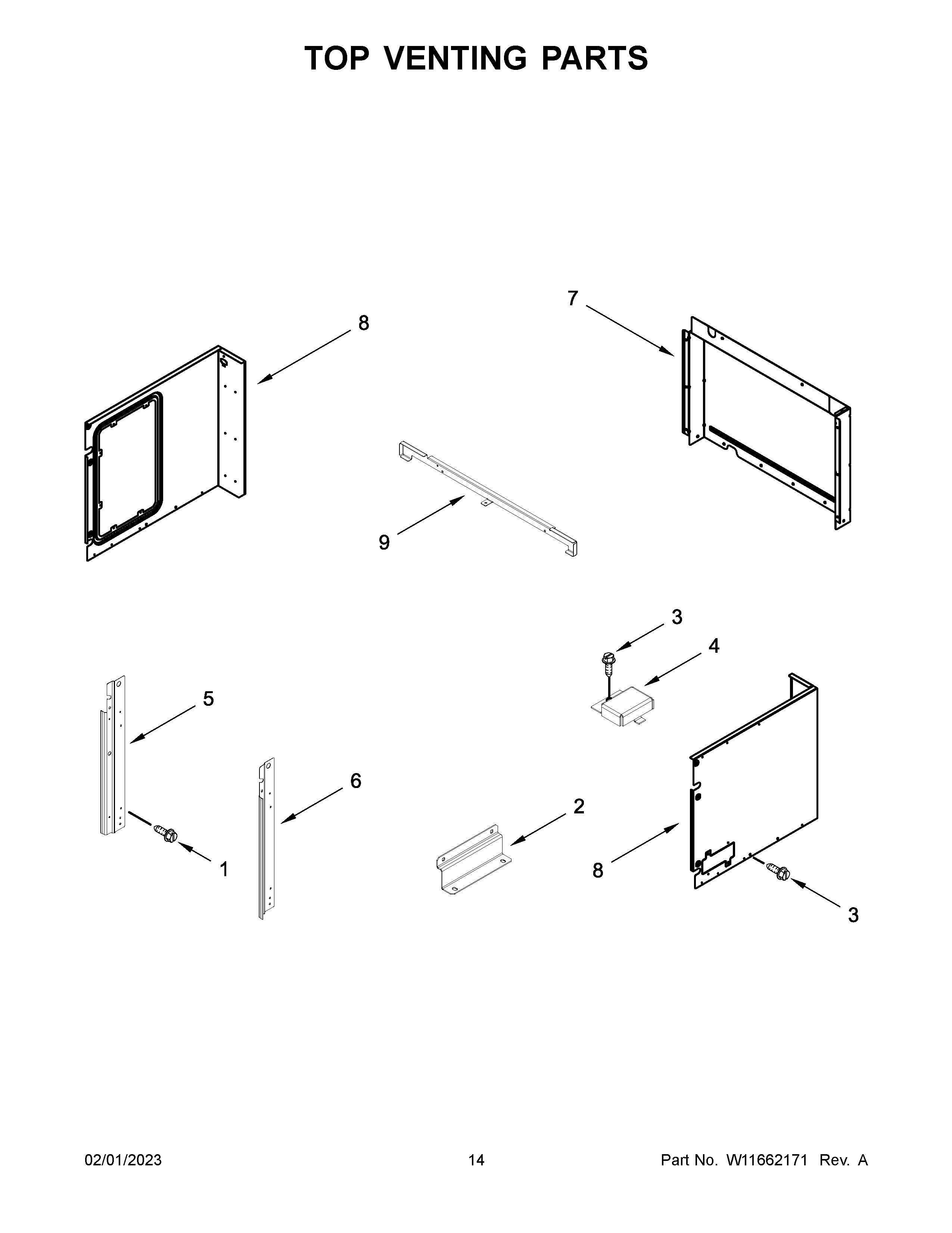 Jenn-Air JMW3430LM02 top venting parts diagram