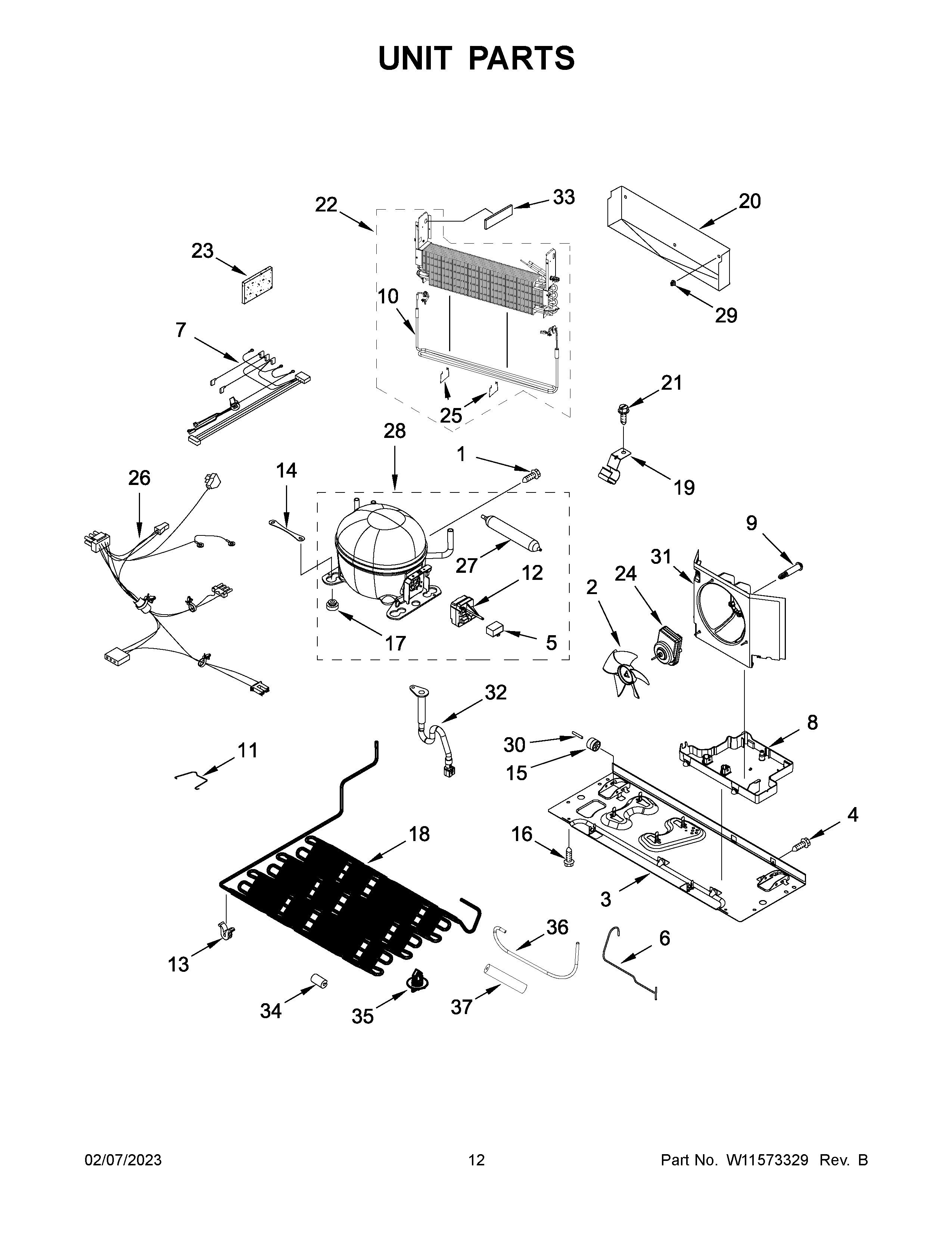 Whirlpool WRF535SMHZ08 unit parts diagram