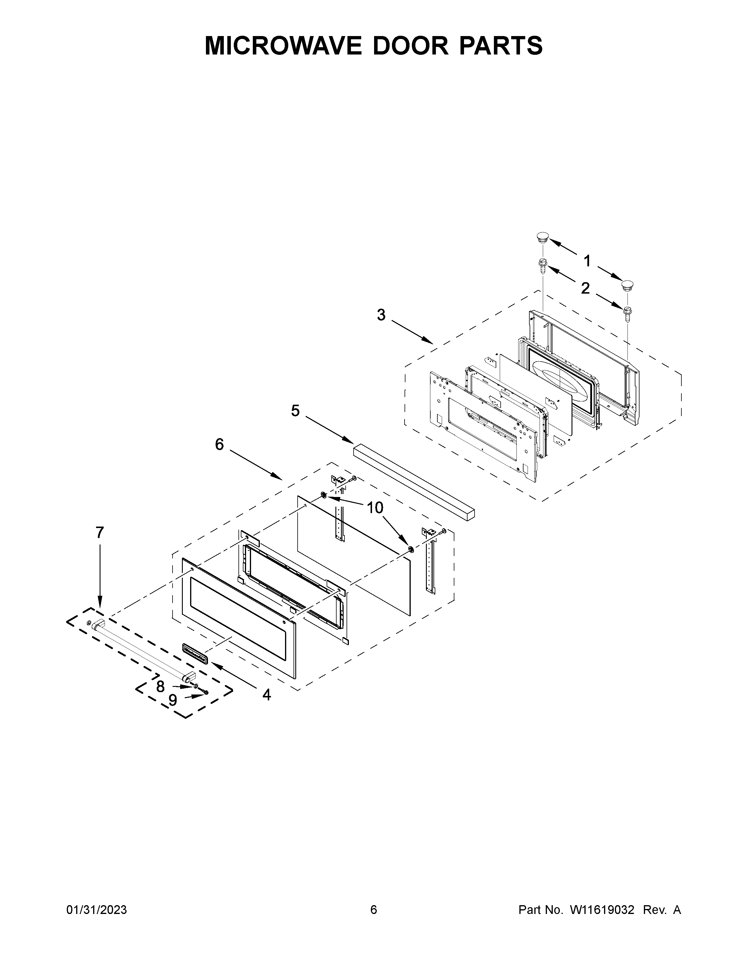 KitchenAid KMBP107ESS20 microwave door parts diagram